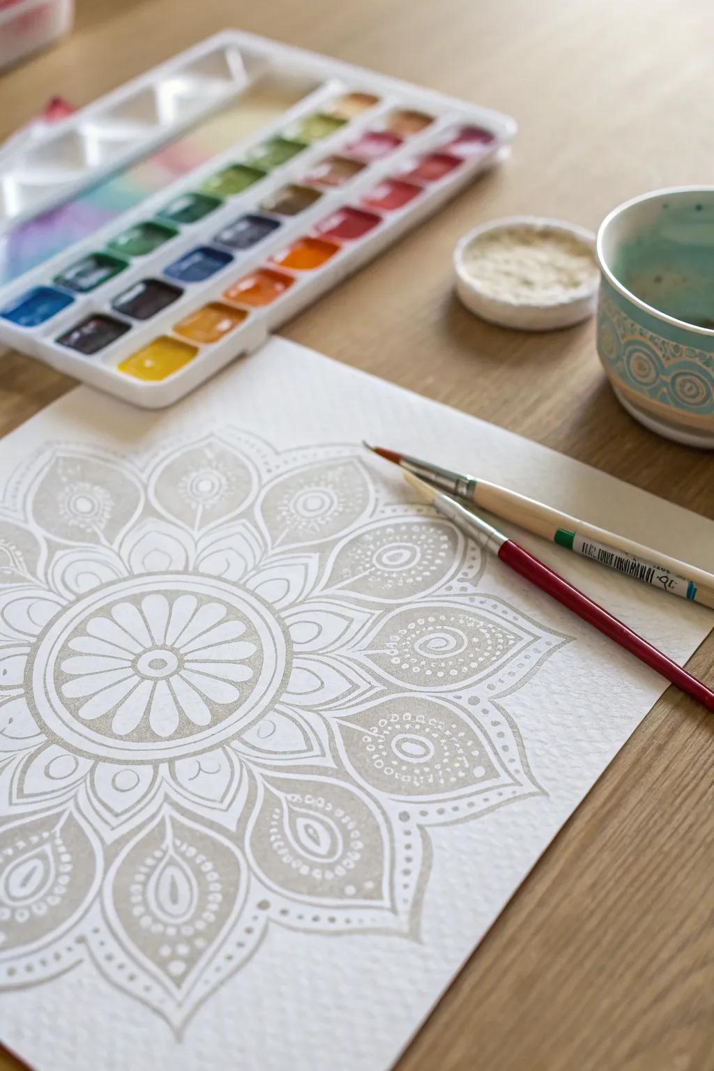 Reveal the magic of watercolor repel art: where concealed patterns spring to life.