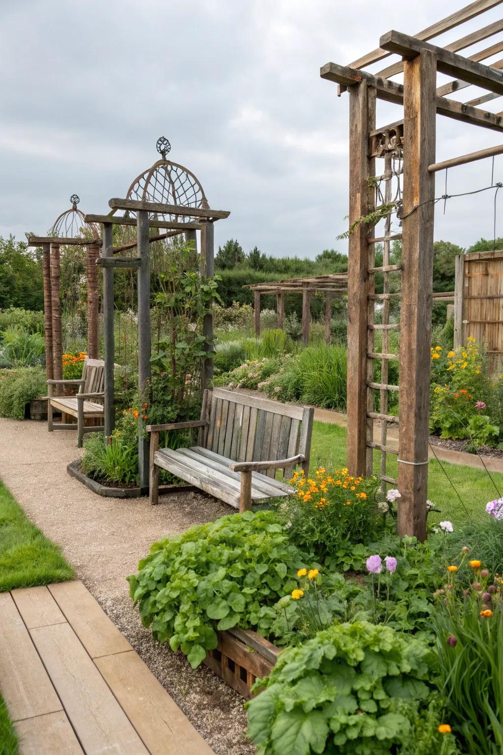 Sustainable materials bring eco-friendliness and flair to your garden.