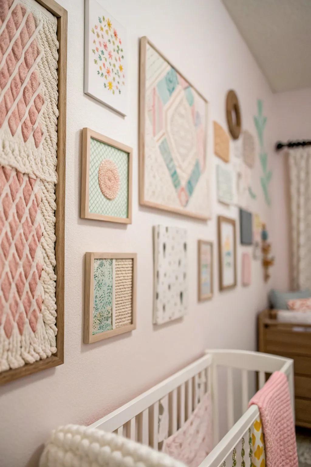 Detailed wall art brings charm and dimension to the nursery.