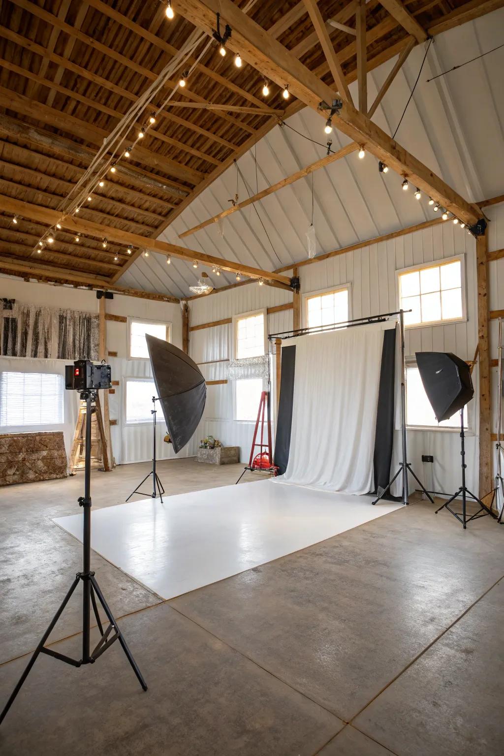 Take photos at your pole barn.