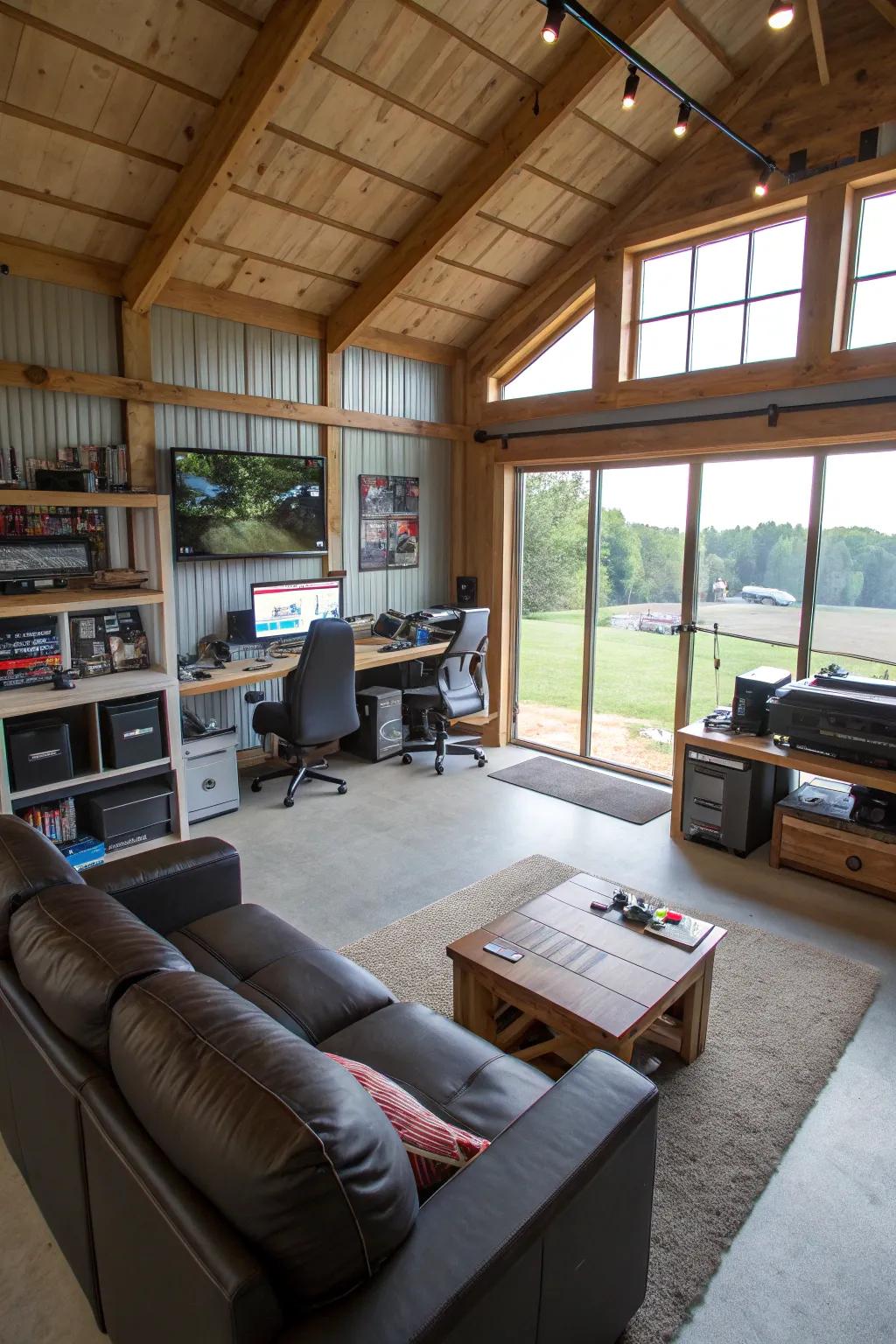 Multifunctional spaces offer flexibility in your man cave.