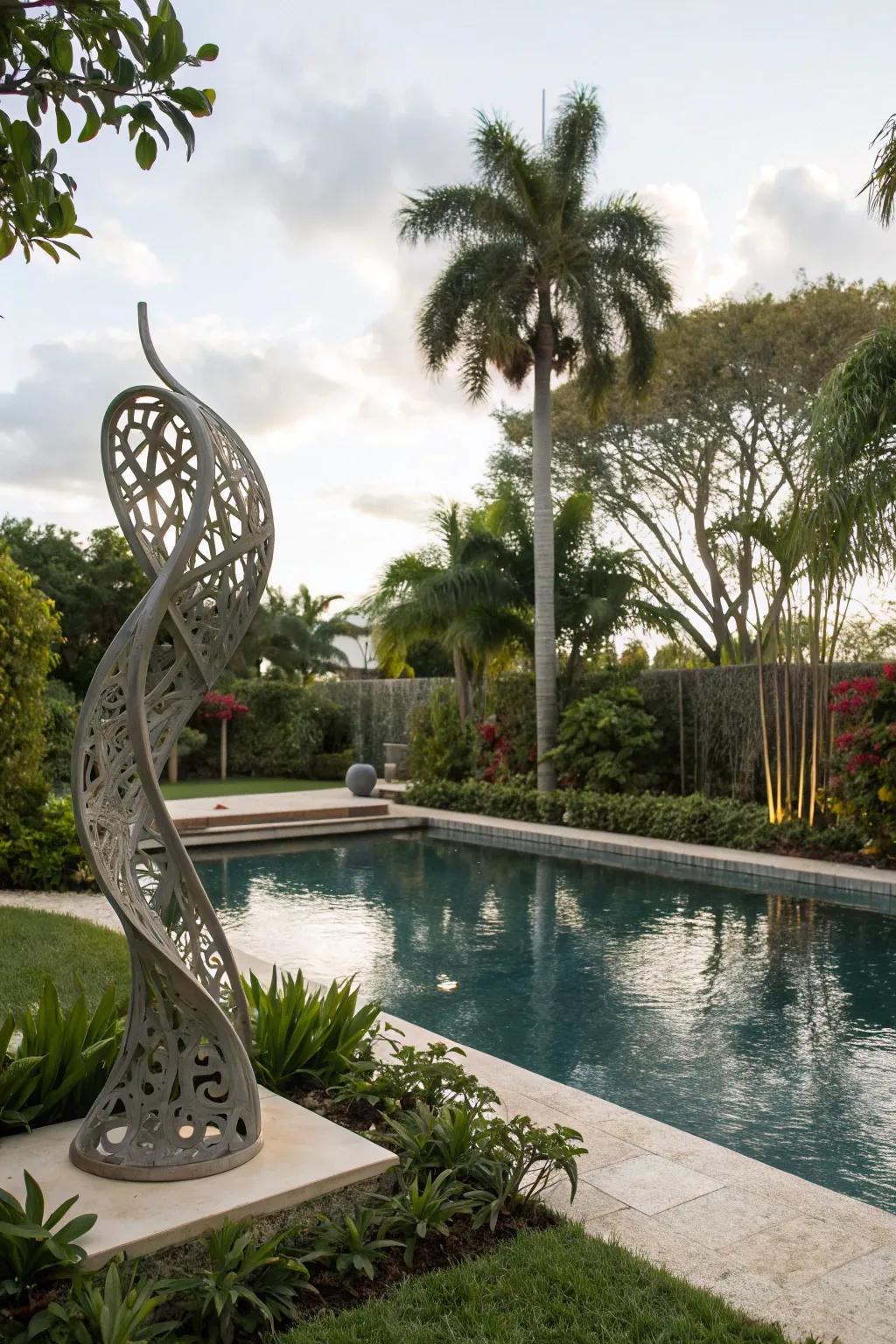 Incorporate creativity and elegance with artful sculptures.
