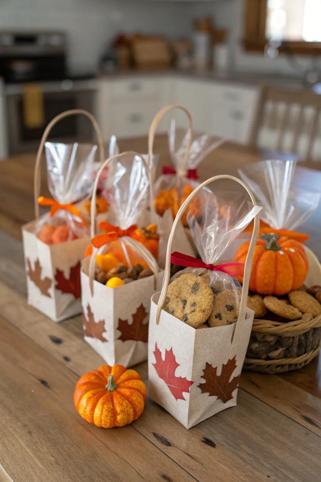 Send attendees off with festive fall gift bags.