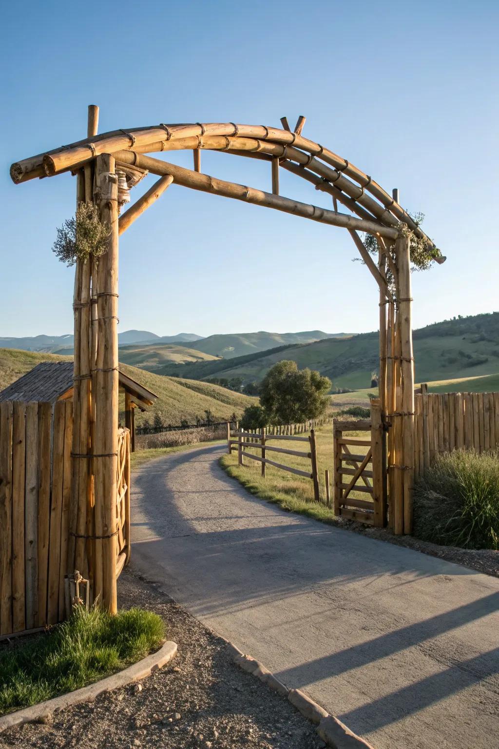 Eco-conscious materials for a sustainable entrance.