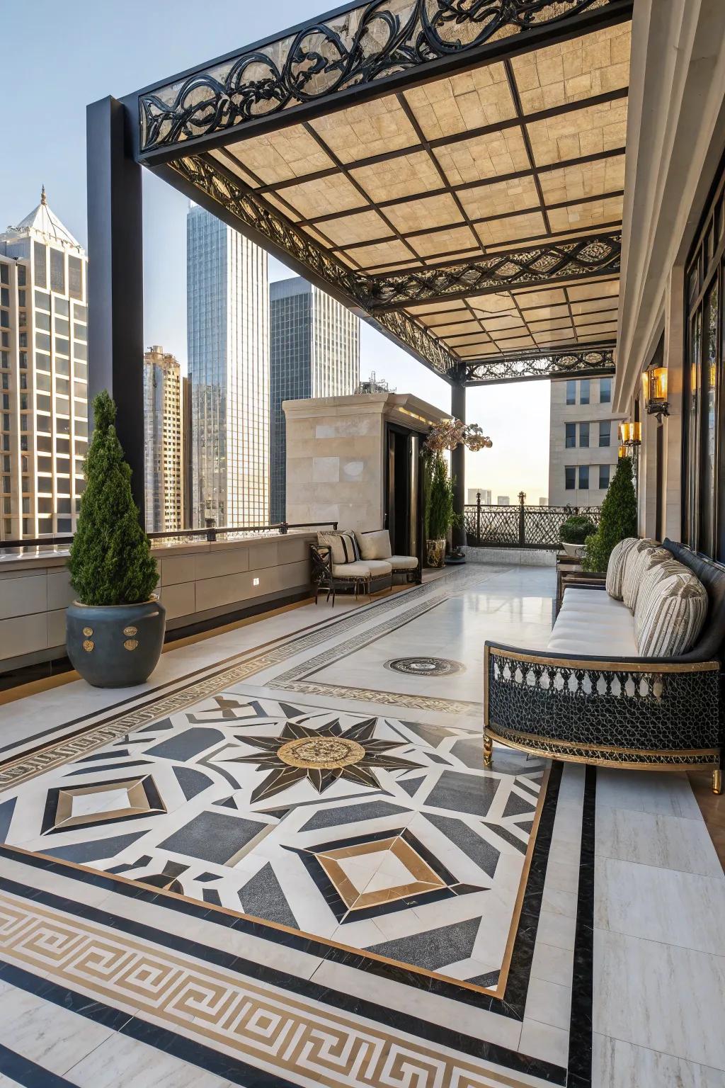 Art Deco style adds glamour and sophistication.