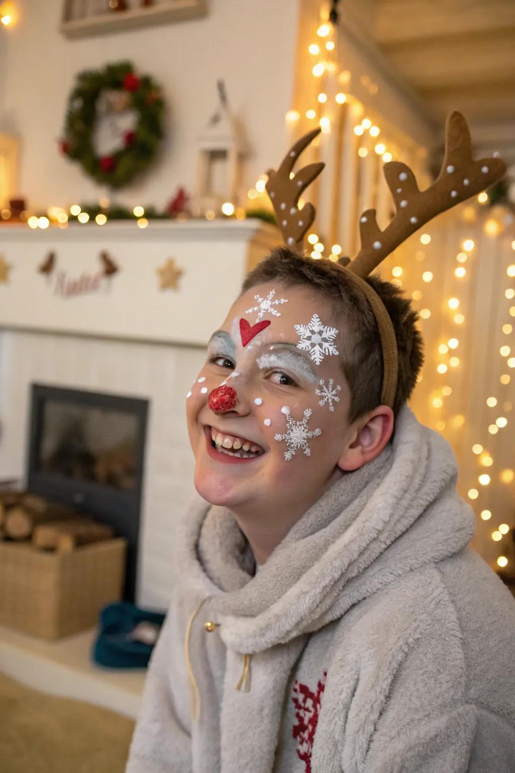 Dazzling crystals create a magical winter wonderland effect.