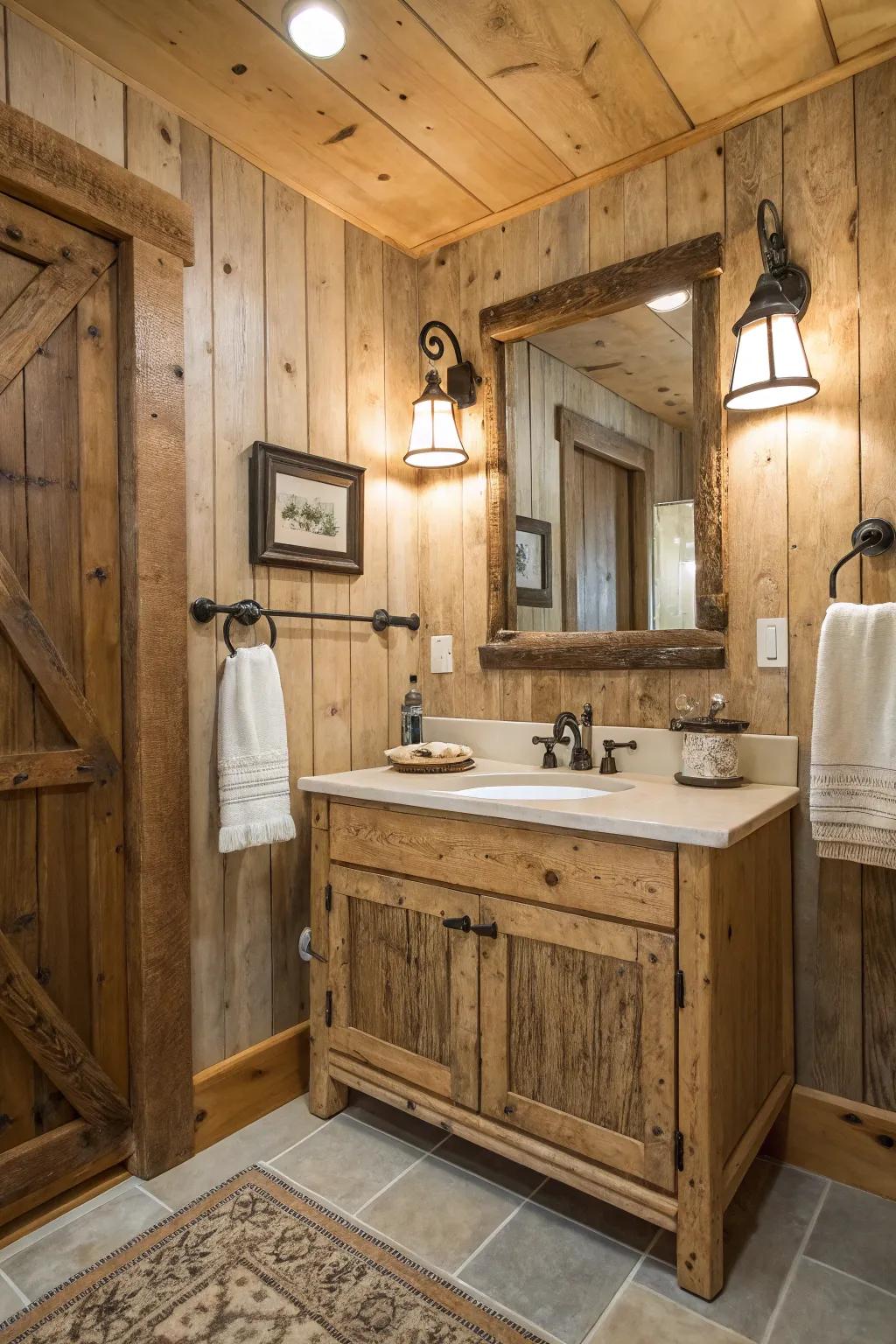 Natural wood touches add warmth and texture to enhance retro charm.