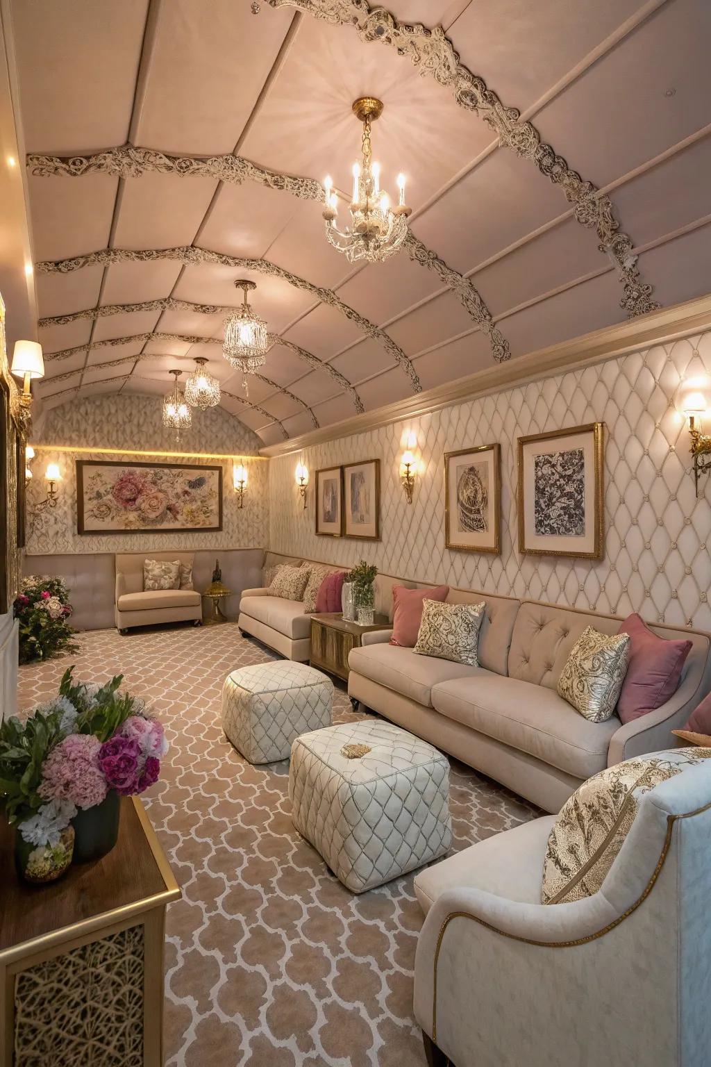 A luxury lounge that exudes sophistication and comfort.