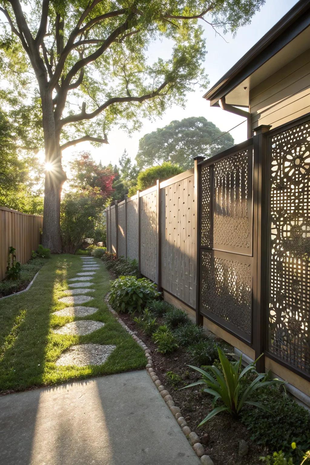 Penetrated boards balance privacy with an airy, open feel.