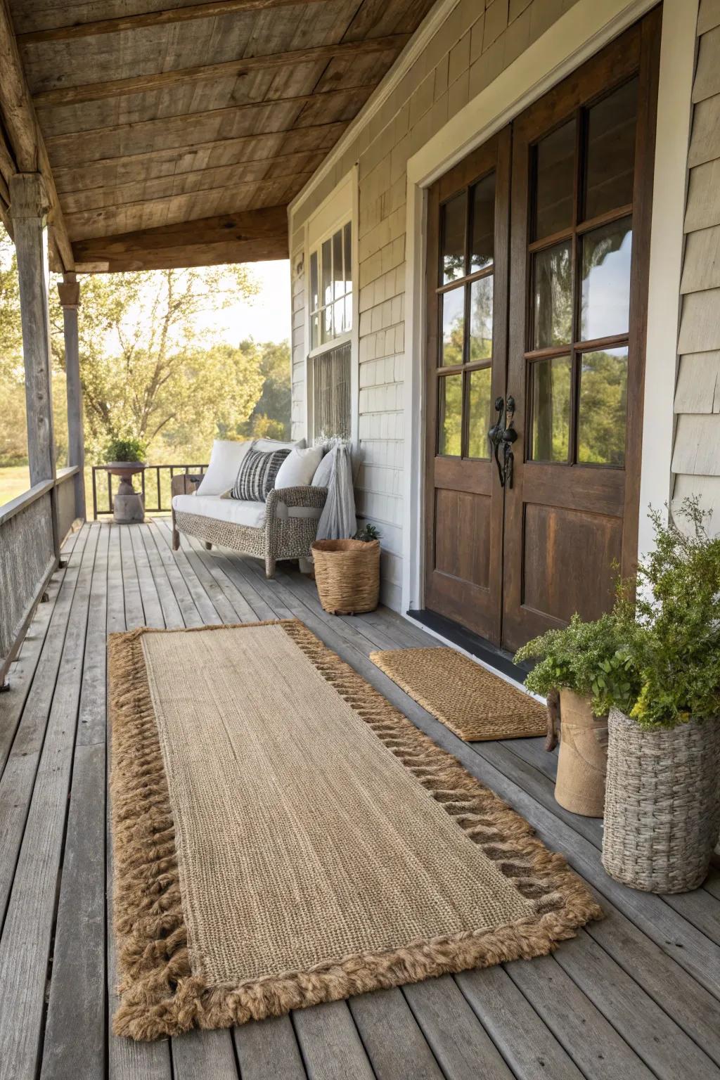 Finalize your area using a raw fiber ground cover.