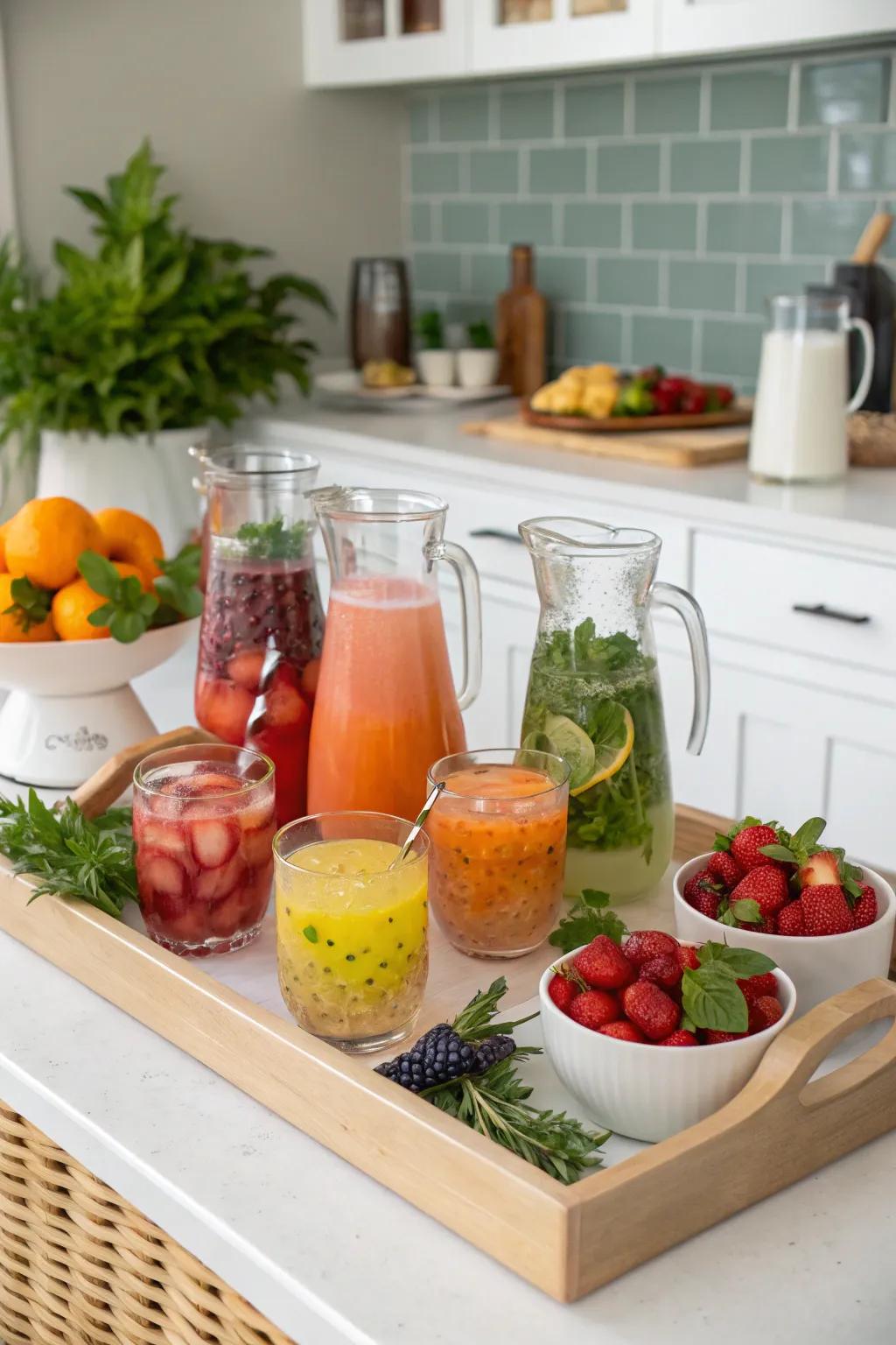 Mix up some fun with a do-it-yourself non-alcoholic cocktail zone.