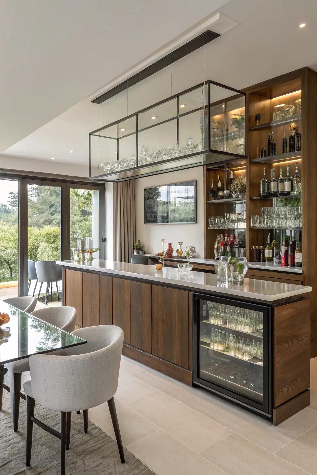 Matching your bar with the dining area enhances functionality and flow.