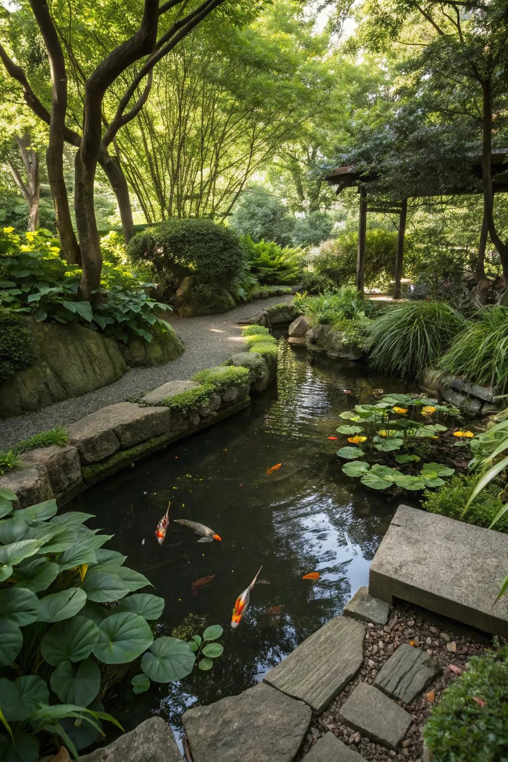 A shaded fish haven retreat for cooler waters and happier fish.