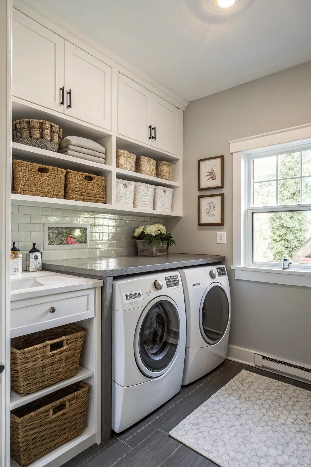 Match the laundry area with the style of your home.