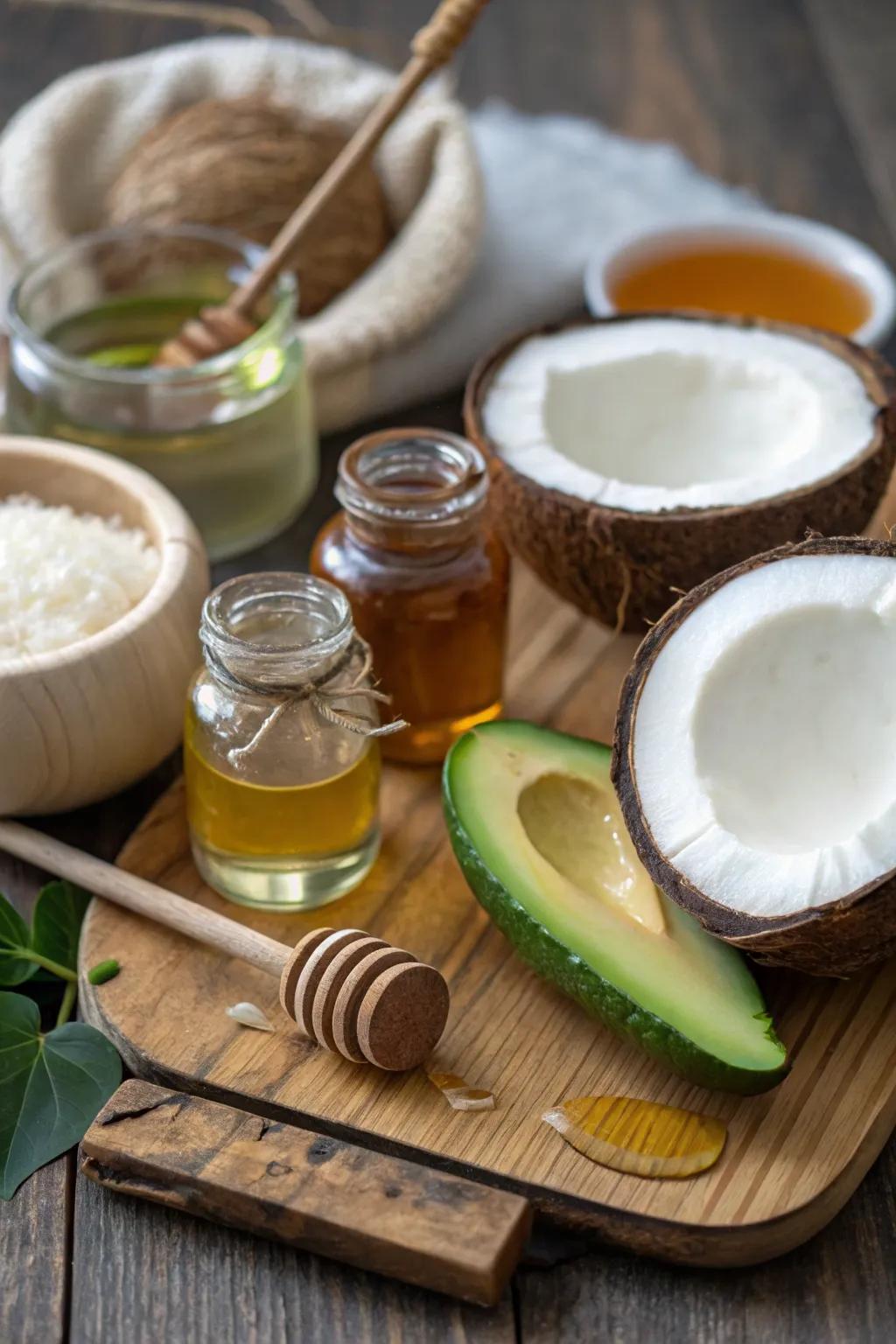 Nourish your hair with a DIY hair mask using natural oils.