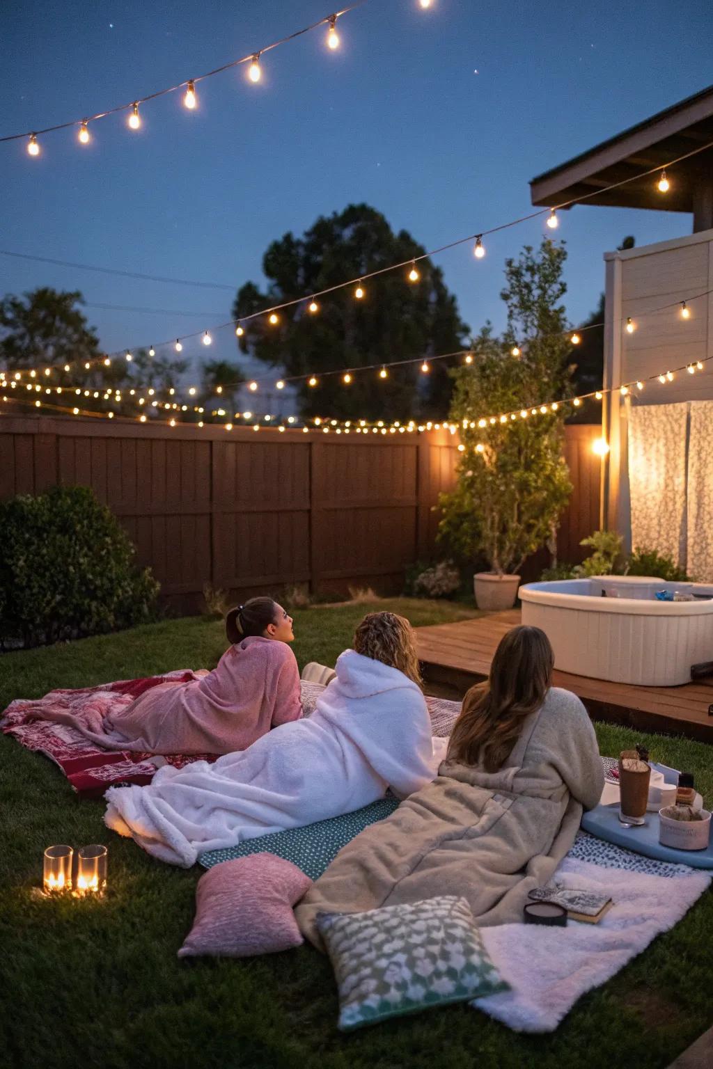 Sky watching offers a serene and magical conclusion to your spa night.