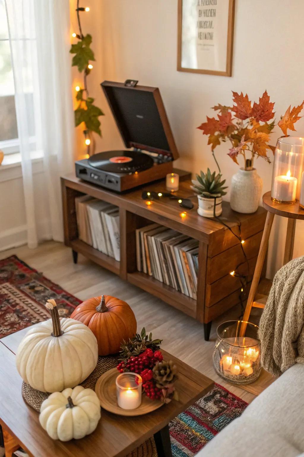 A jazz playlist sets the ideal mood for a relaxed celebration.