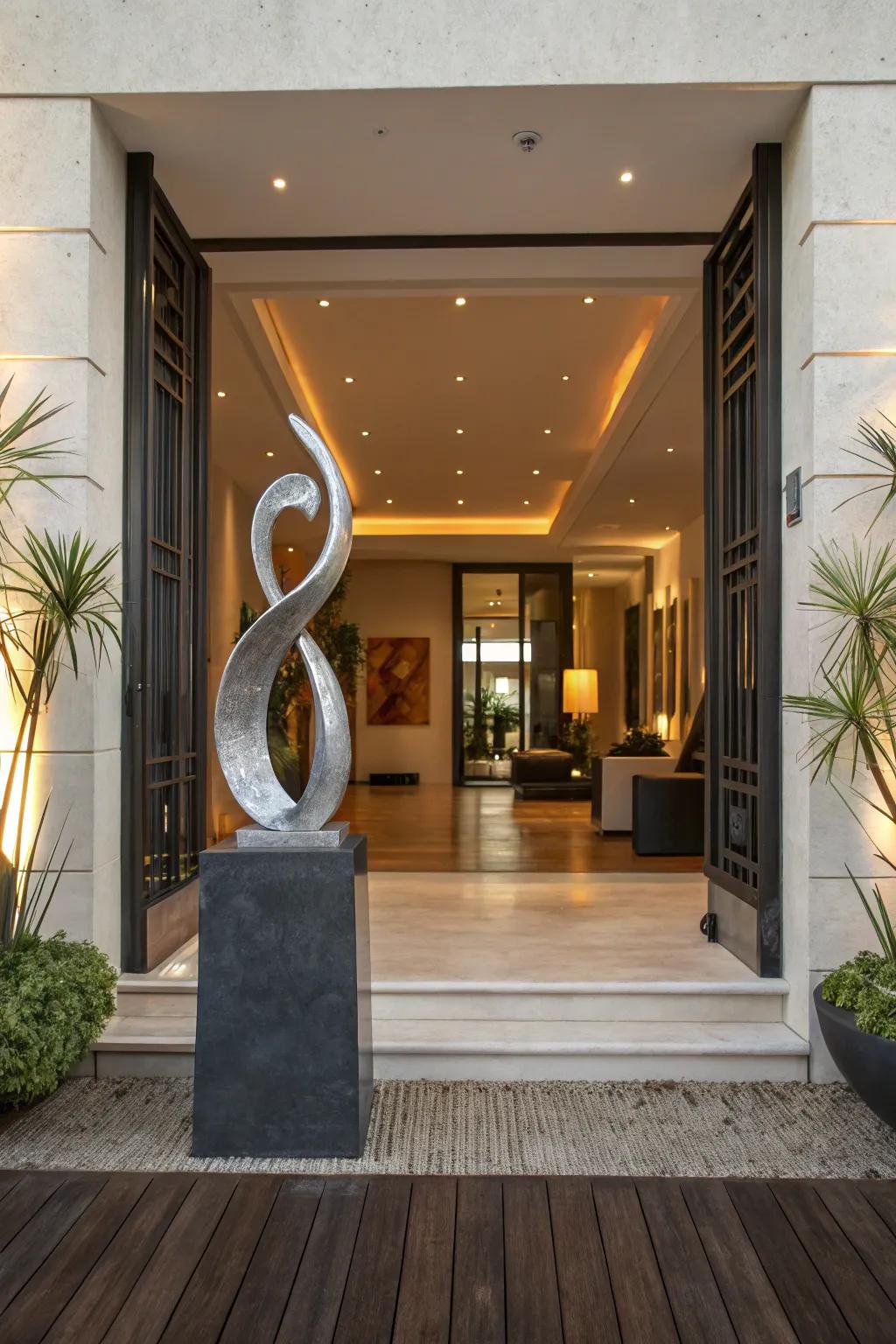 Your entryway is elevated with a distinctive touch from a statement piece.