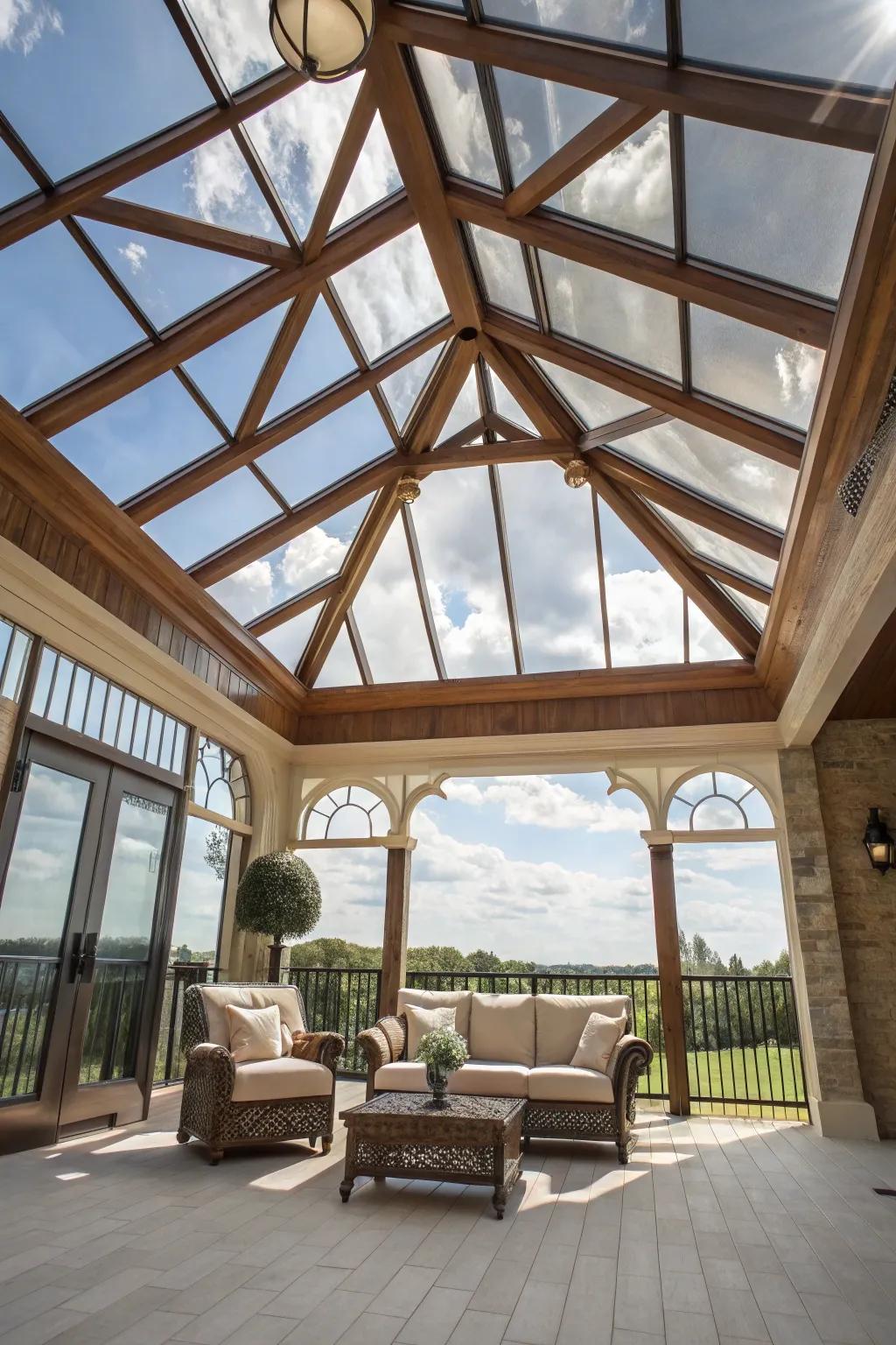 With glass panel ceilings, enjoy a feeling of openness.