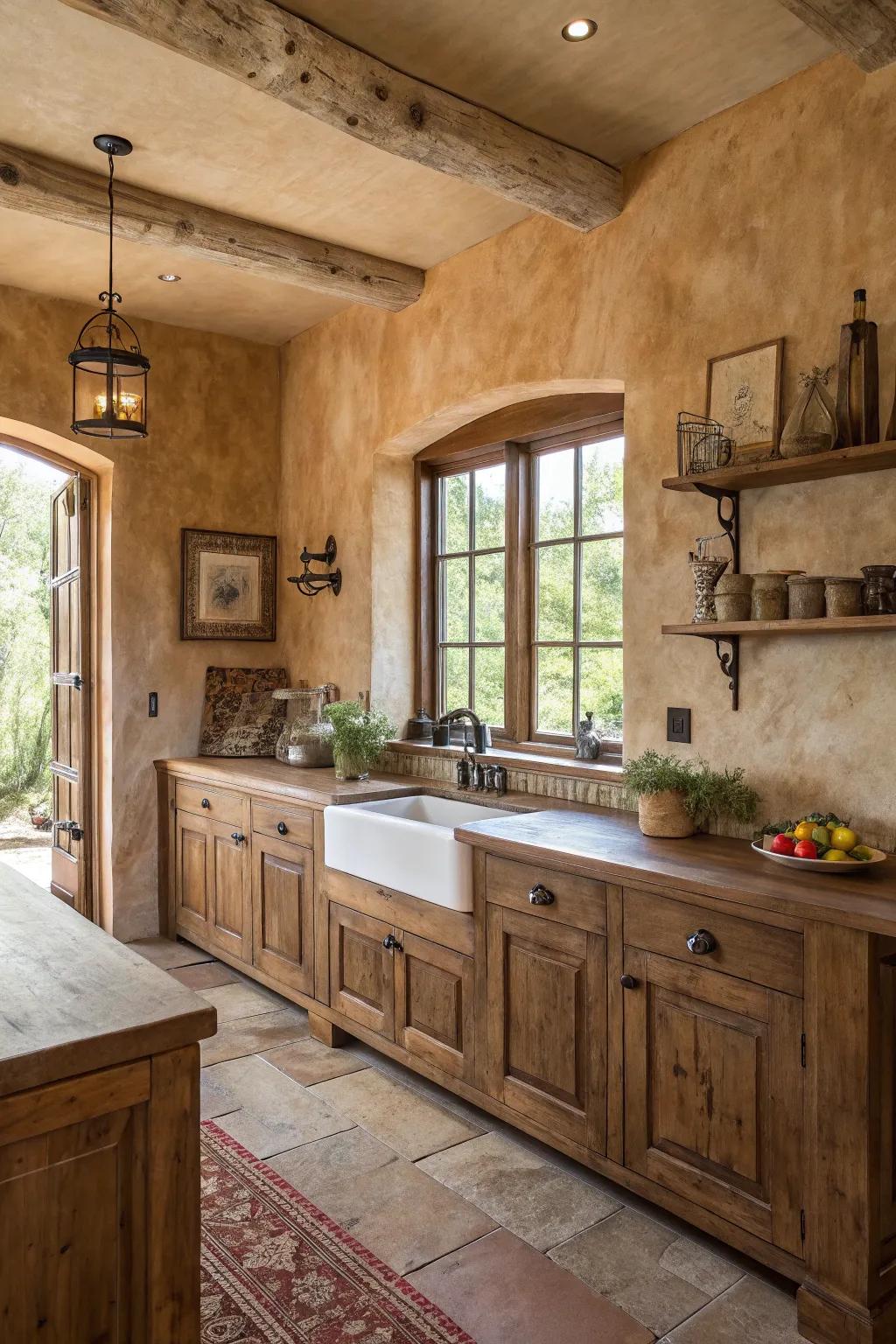 Create a warm, rustic vibe in your kitchen with Plaster of Venice Set.