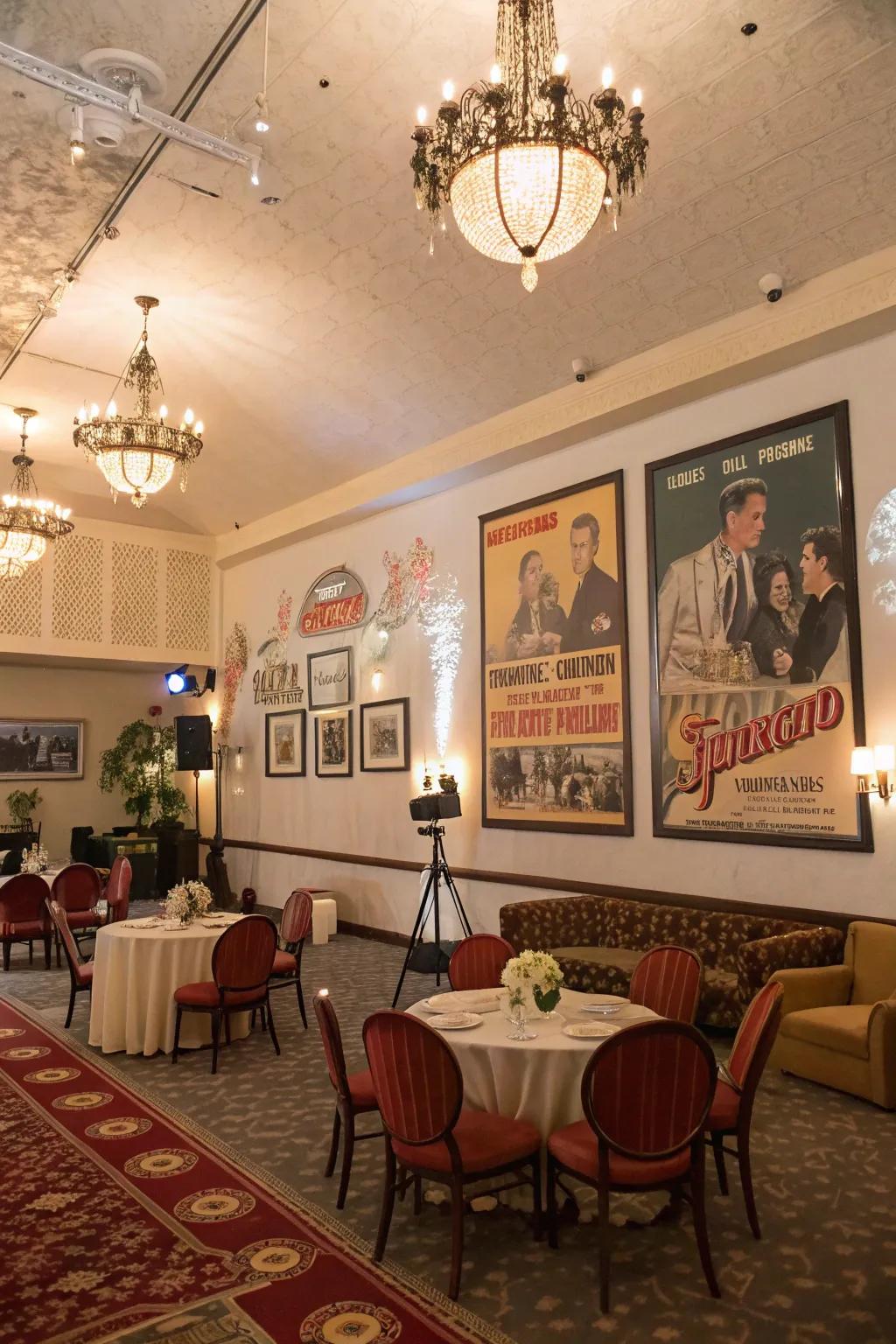 Retro poster art brings character and nostalgia to the decor.