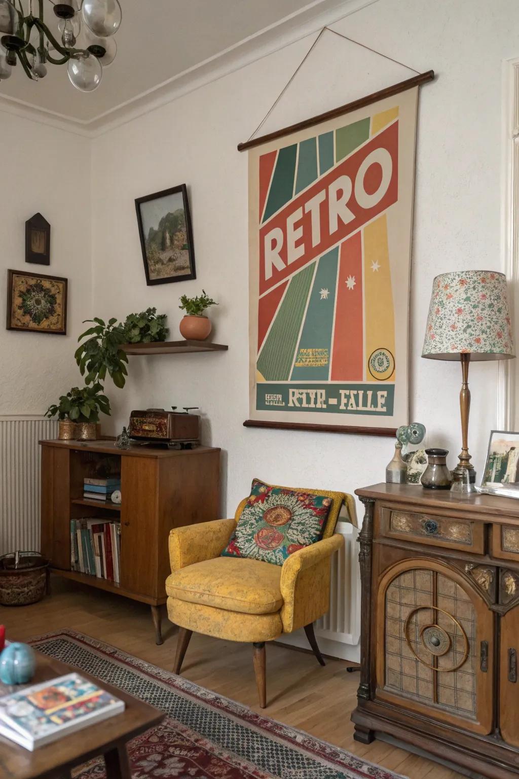 Retro posters offer nostalgic charm.