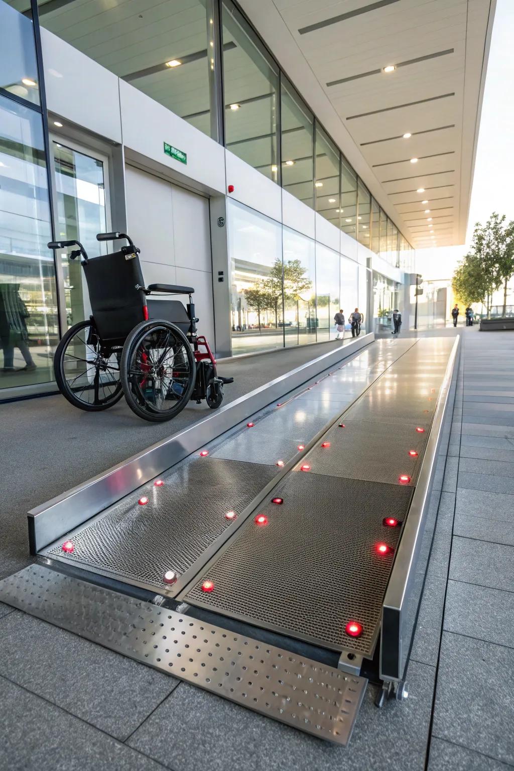 A futuristic ramp design with innovative smart technology.