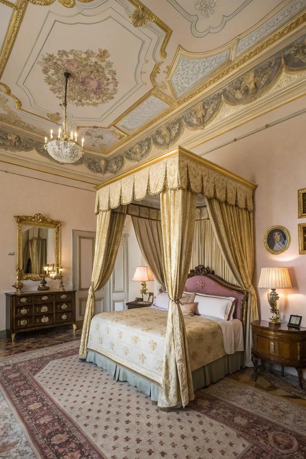 You can transform any room when you use a golden ceiling.