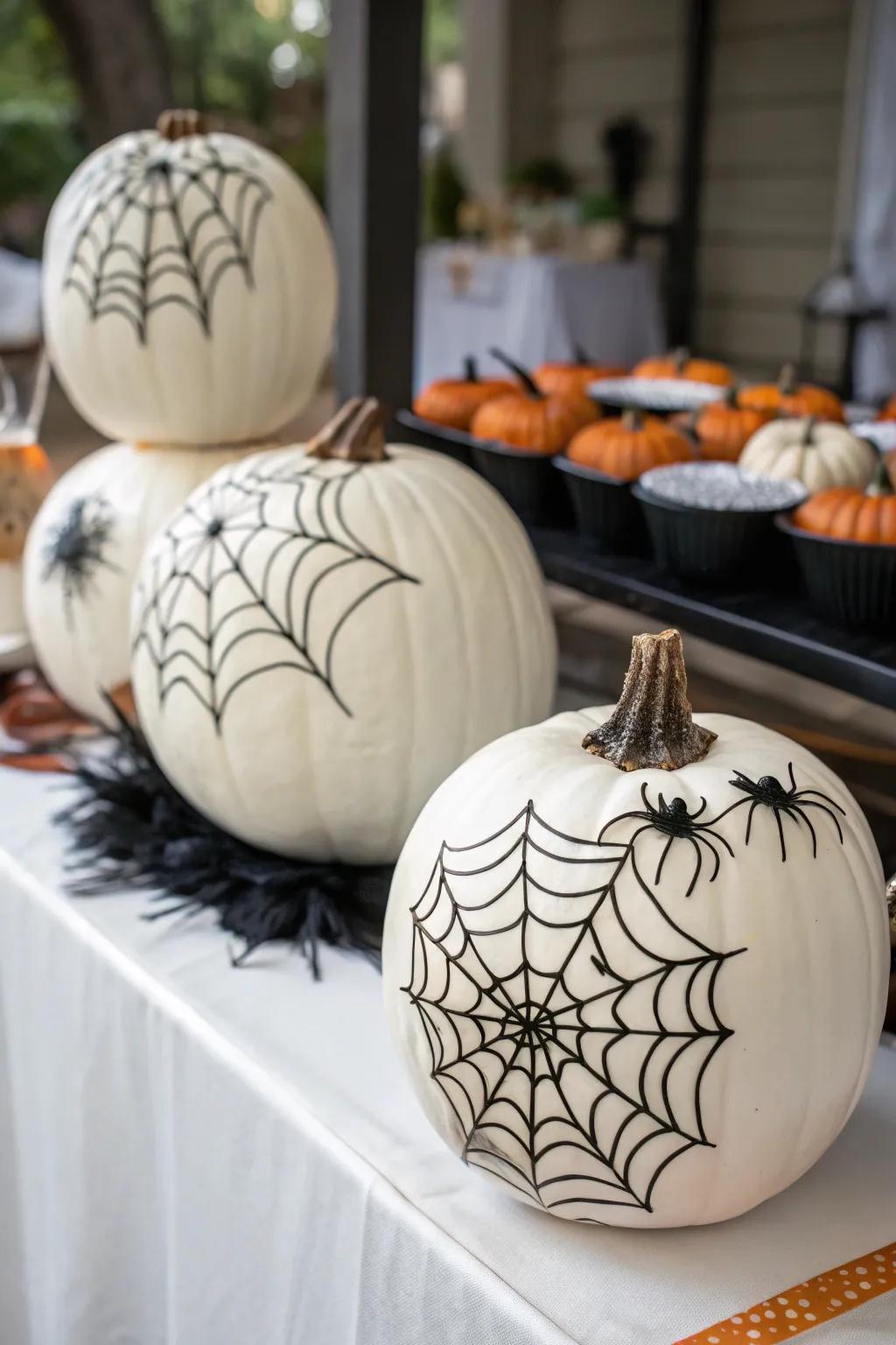 Cobweb designs for a spooky Halloween feel.