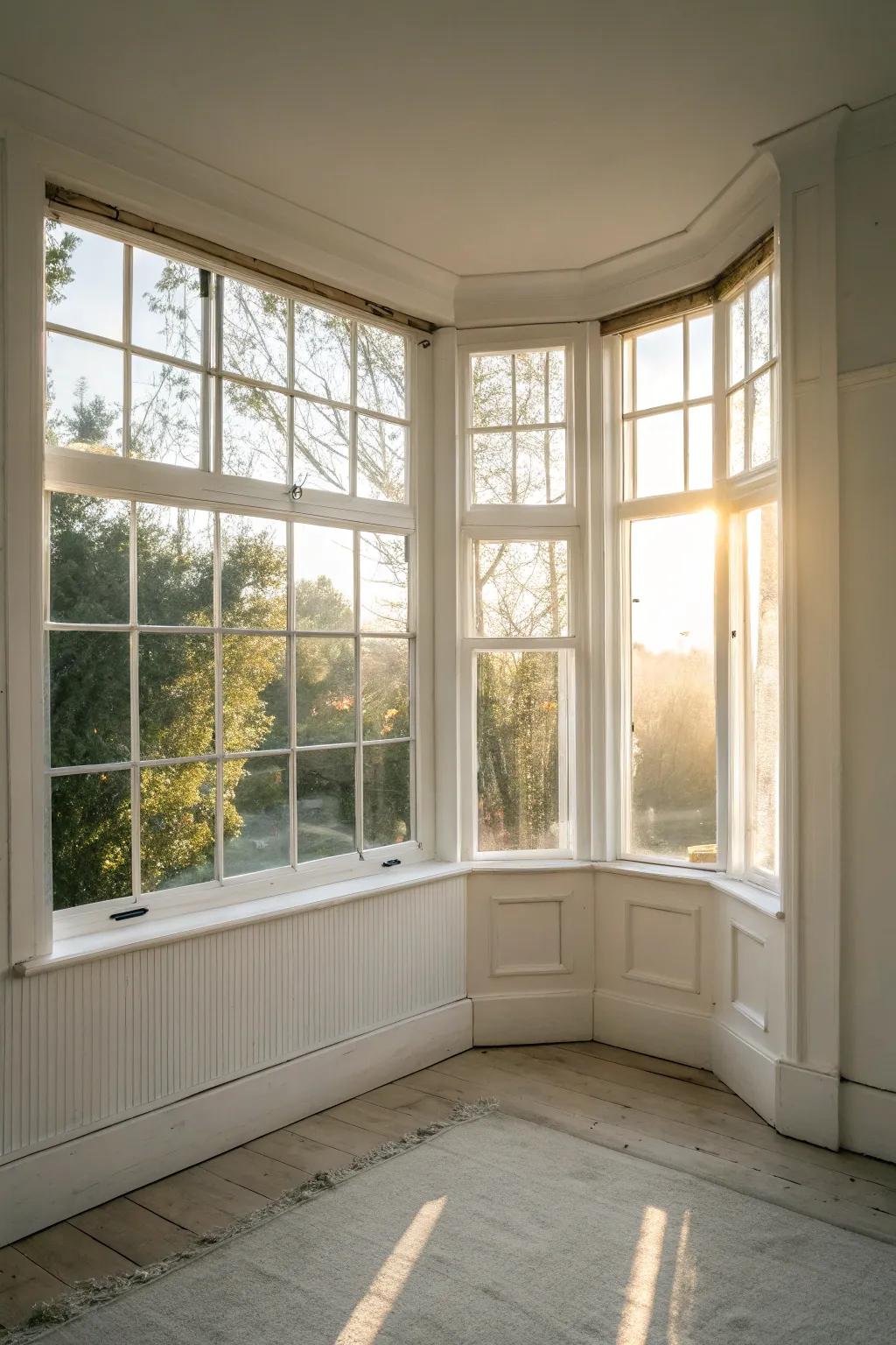 See-through film offers subtle privacy with natural light.