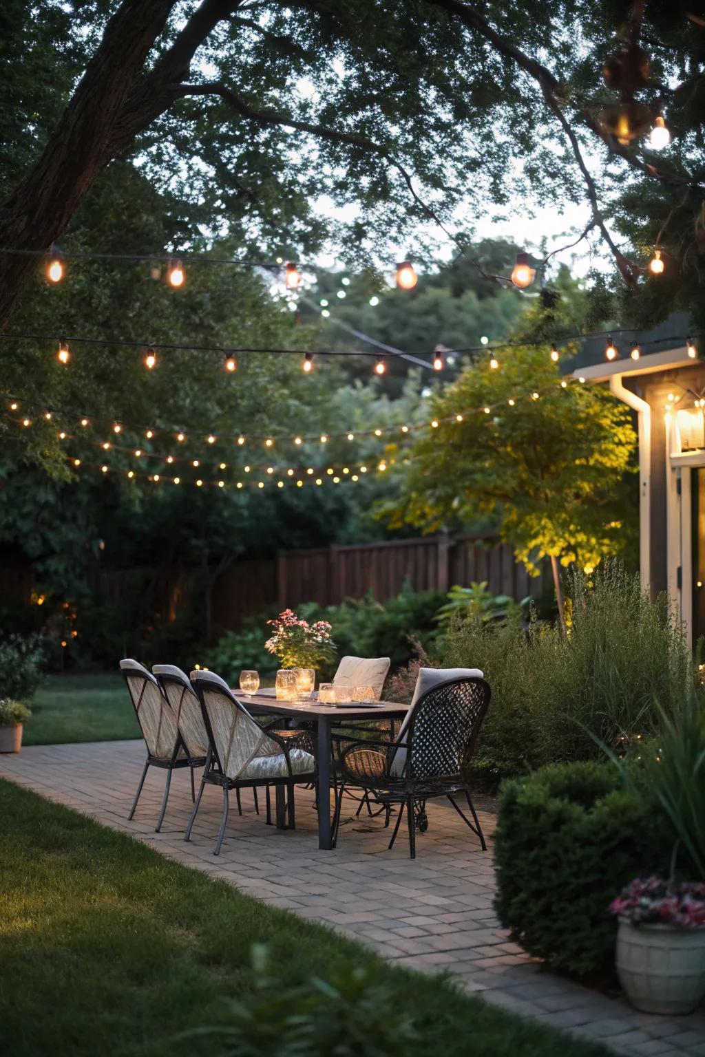 A charming dining patio perfect for outdoor meals.