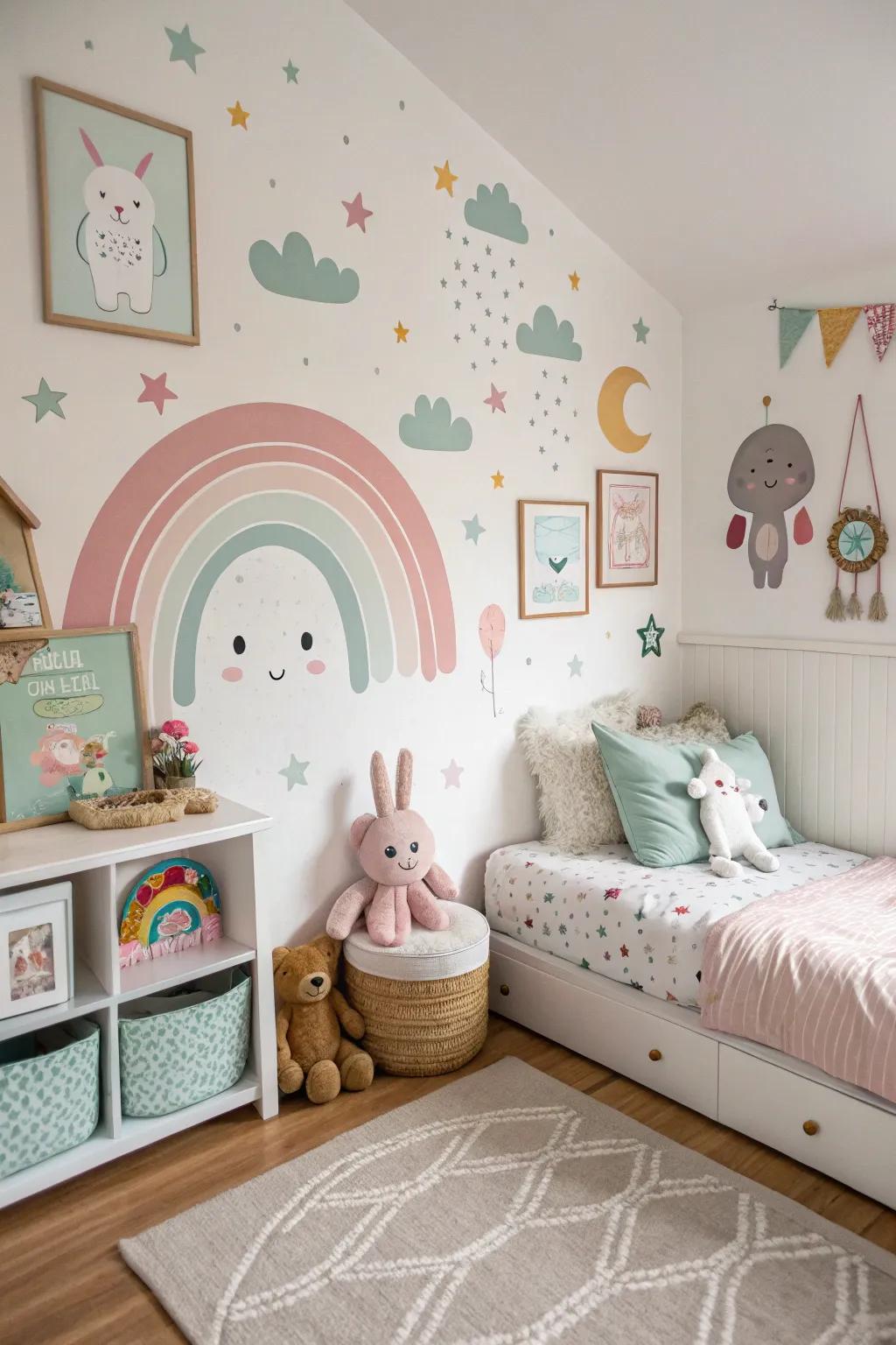 Magical wall decor sets a dreamy tone and sparks imagination.