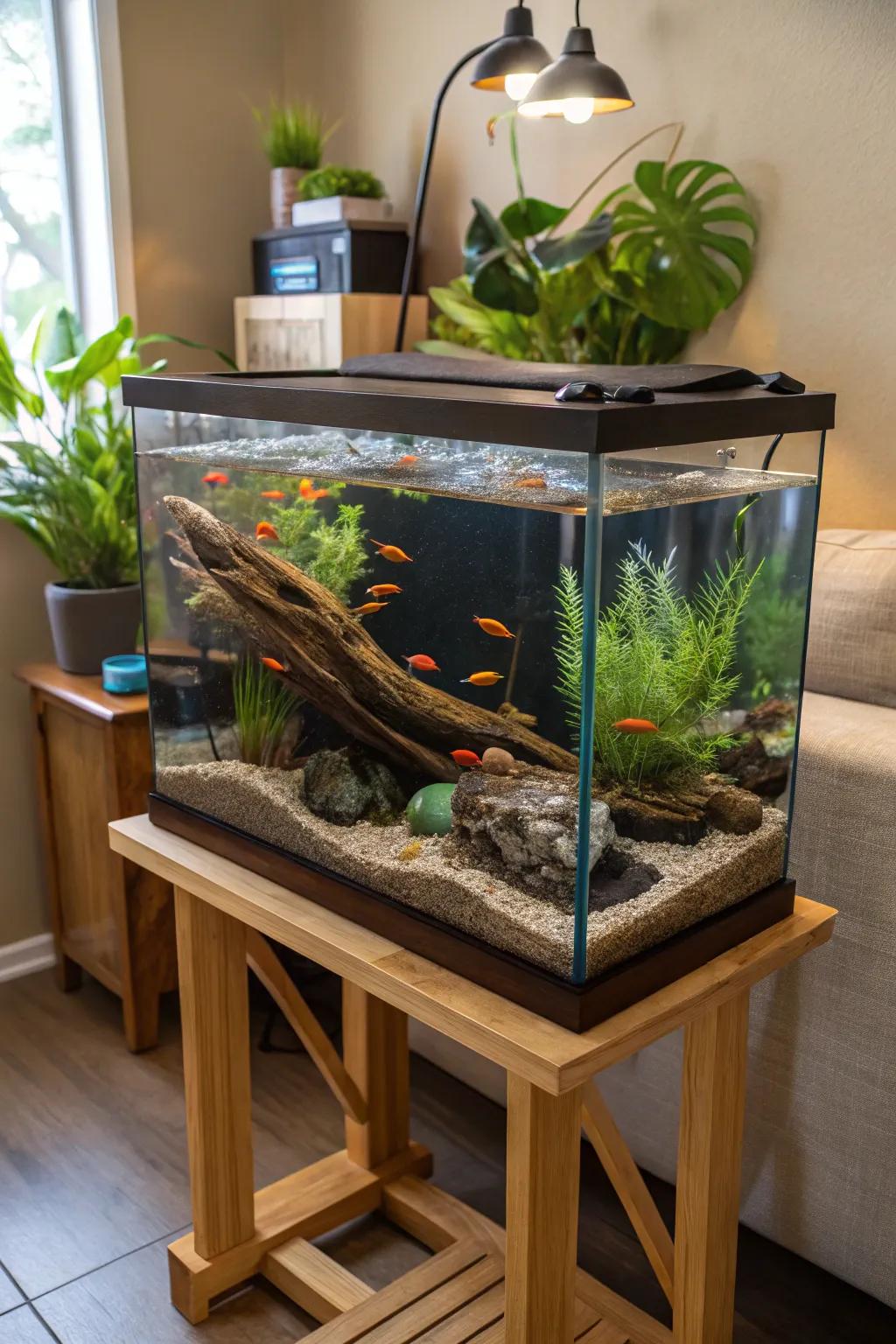 An eco-conscious arrangement is beneficial for both your aquarium and the planet.