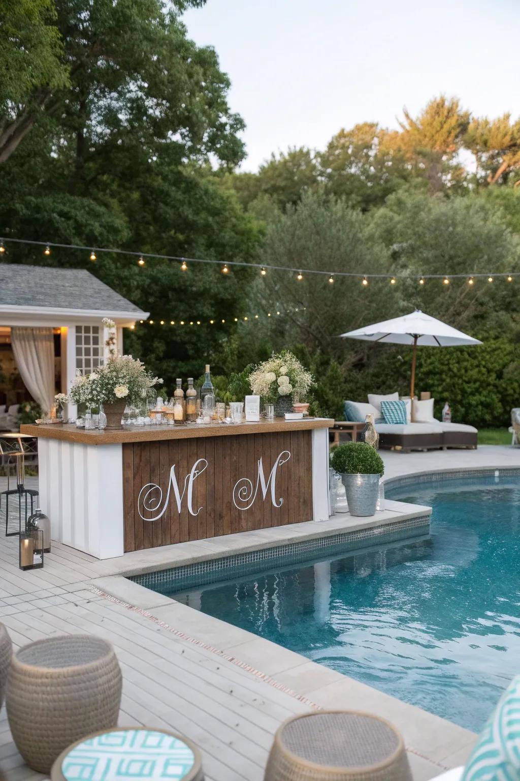 Personalized touches make your poolside bar uniquely yours.