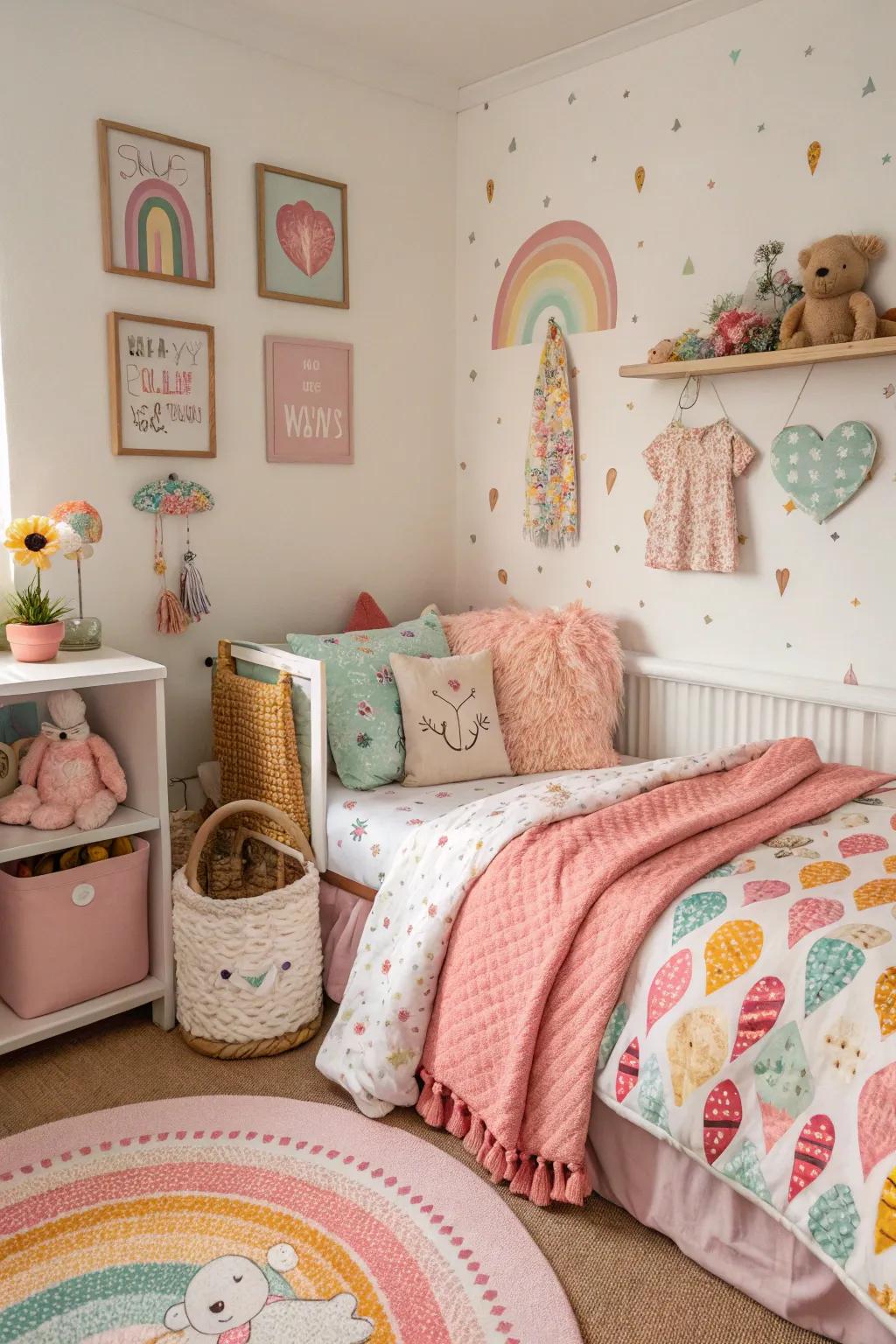 A combination of fabrics gives the space character and energy.