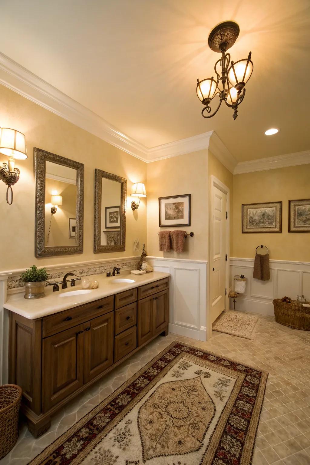 Delicate light tones create a soft and inviting bathroom space.