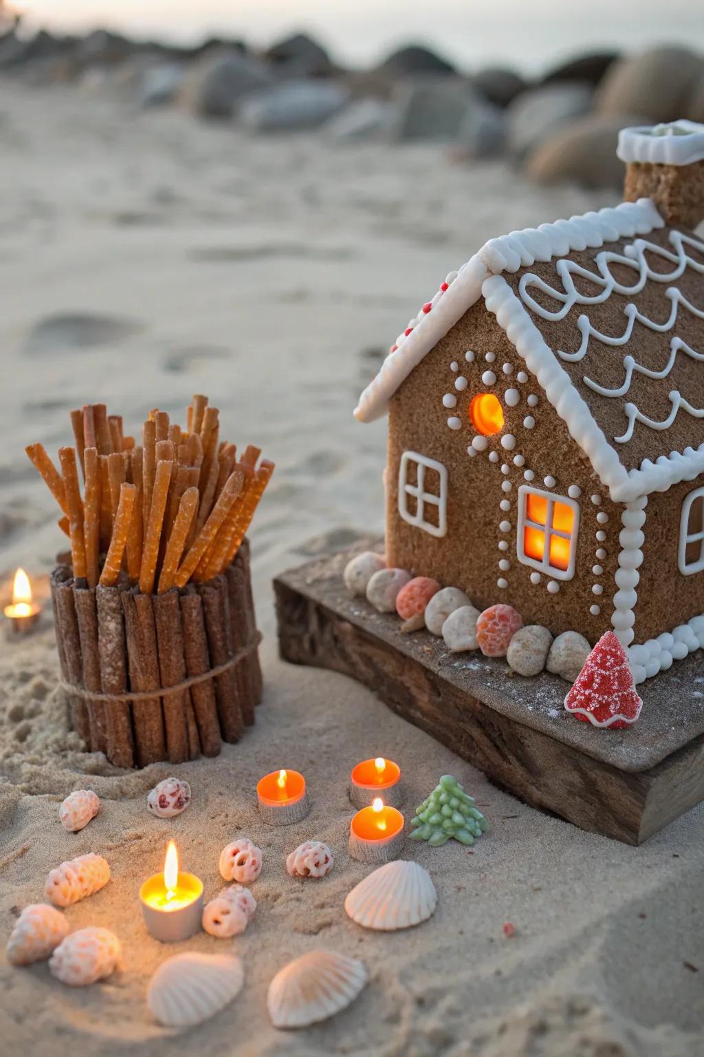 A small beach bonfire brings warmth and togetherness.