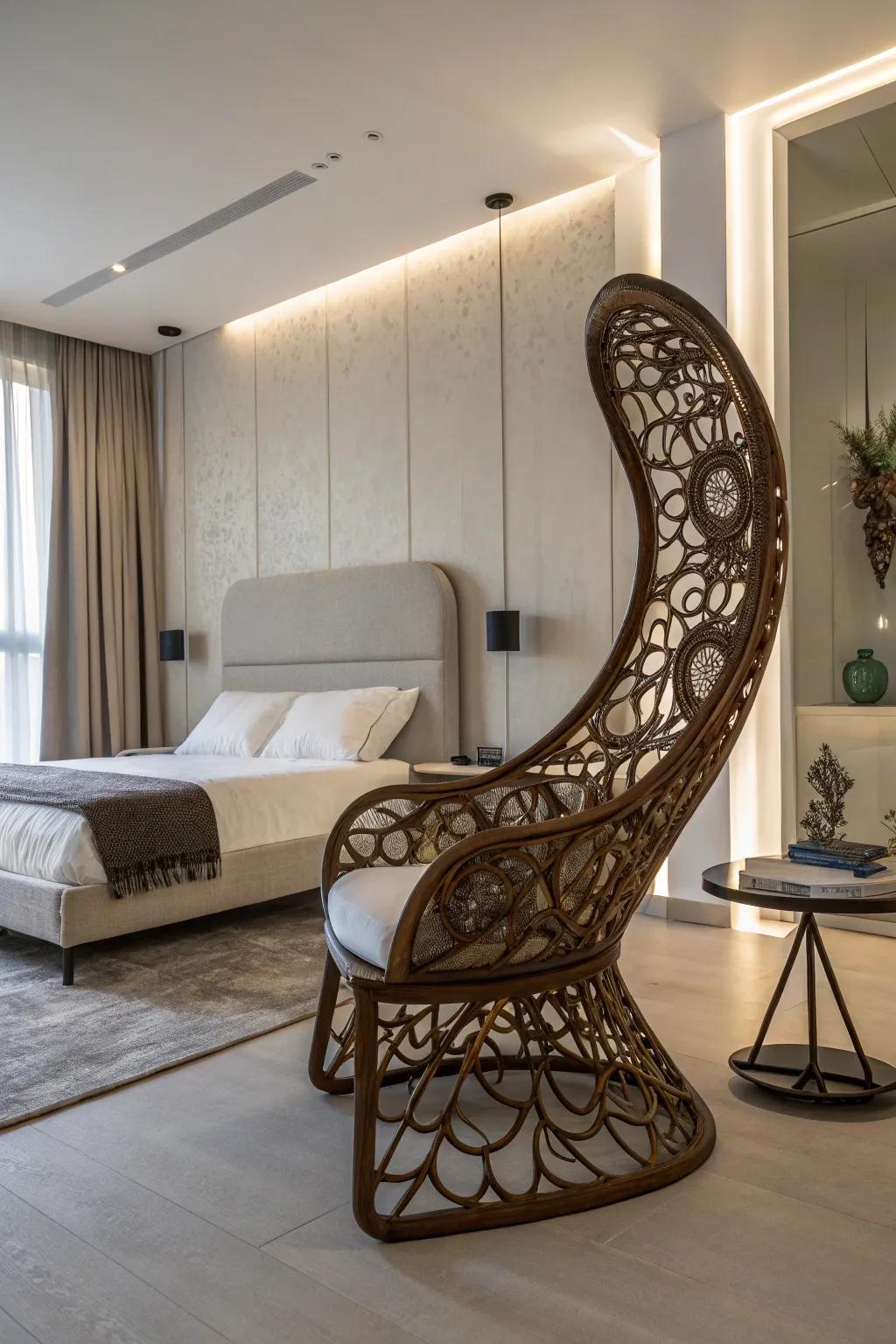 Sculptural chairs are a blend of art and design that enhance space.