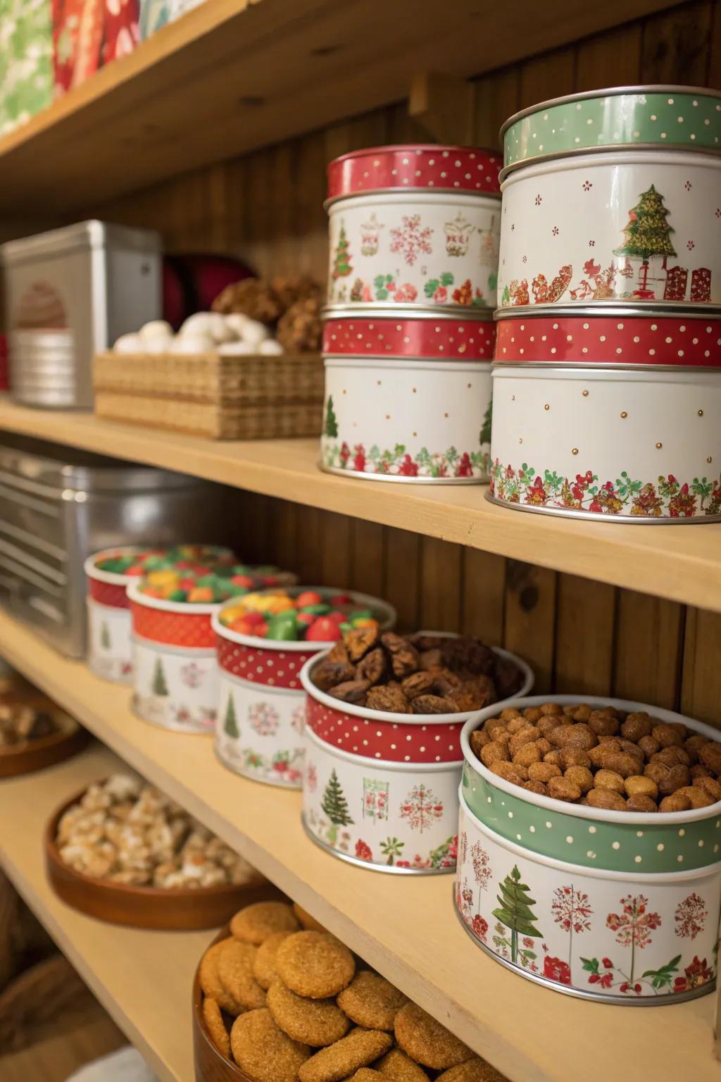 Attractive tins provide fashionable storage solutions.