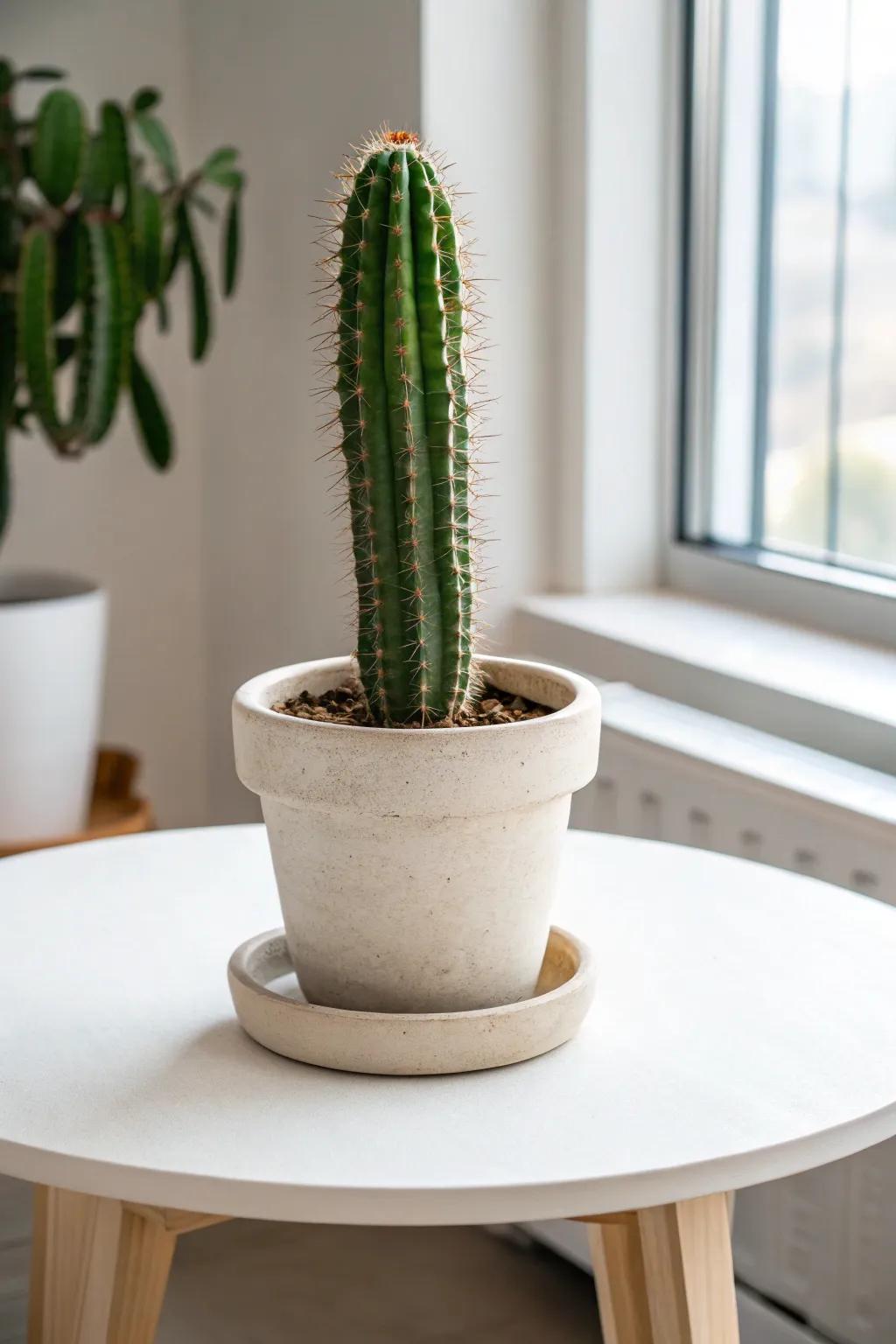 A solitary succulent within a simple vessel imparts a pronounced, refined statement.