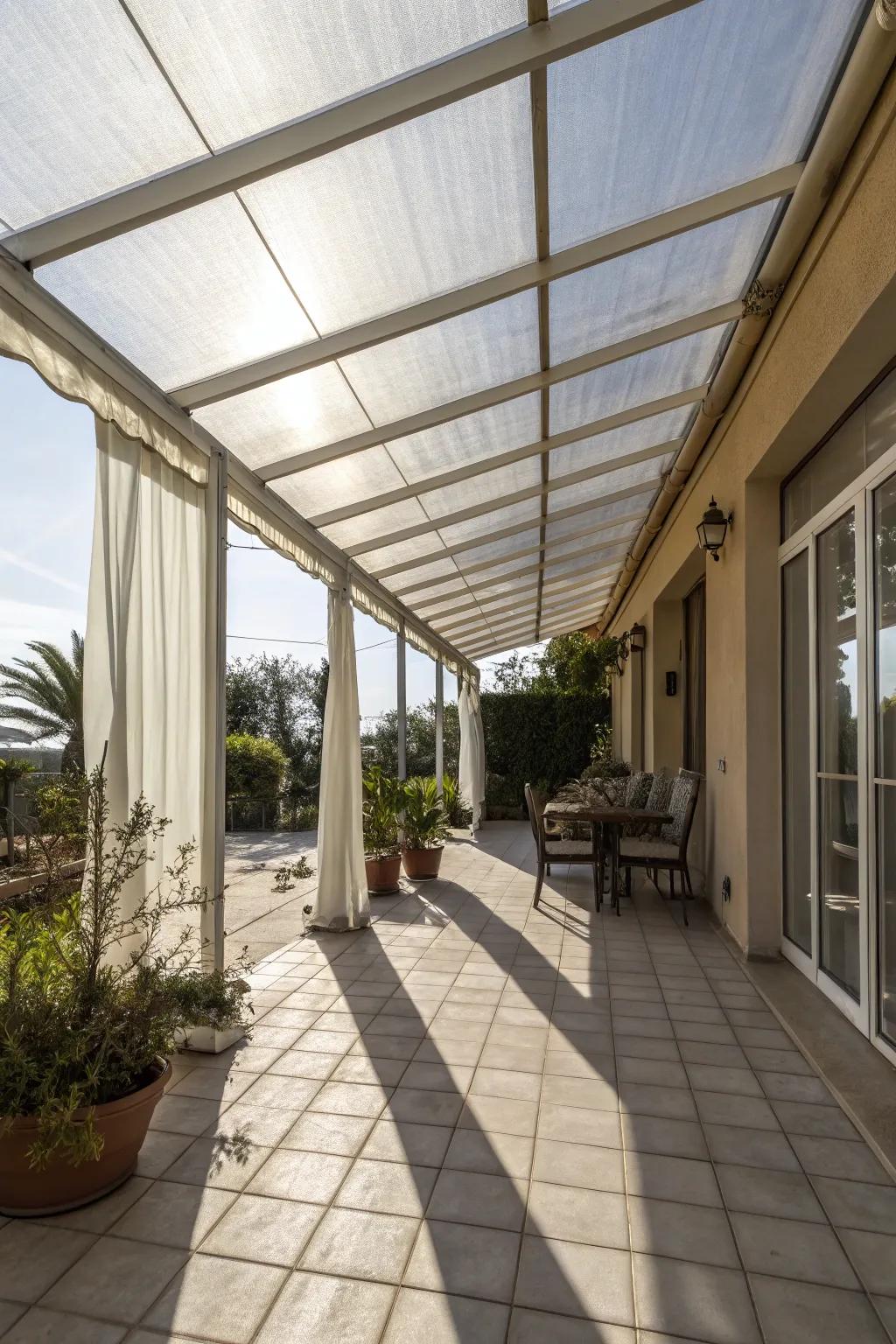 See-through sections offer a unique view of the sky.