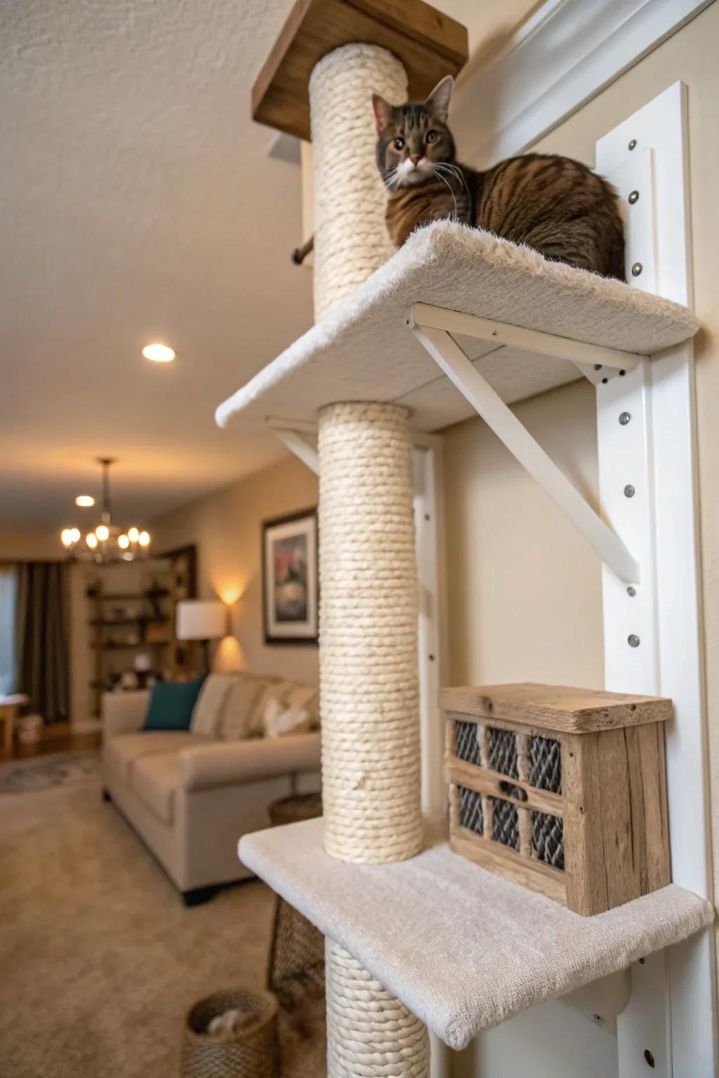 Secure installations guarantee safety for playful cats.
