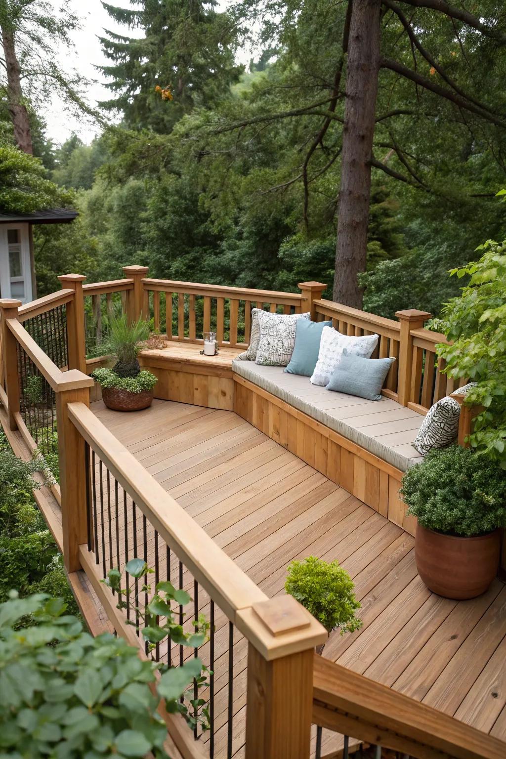 Relax in style with integrated benches.