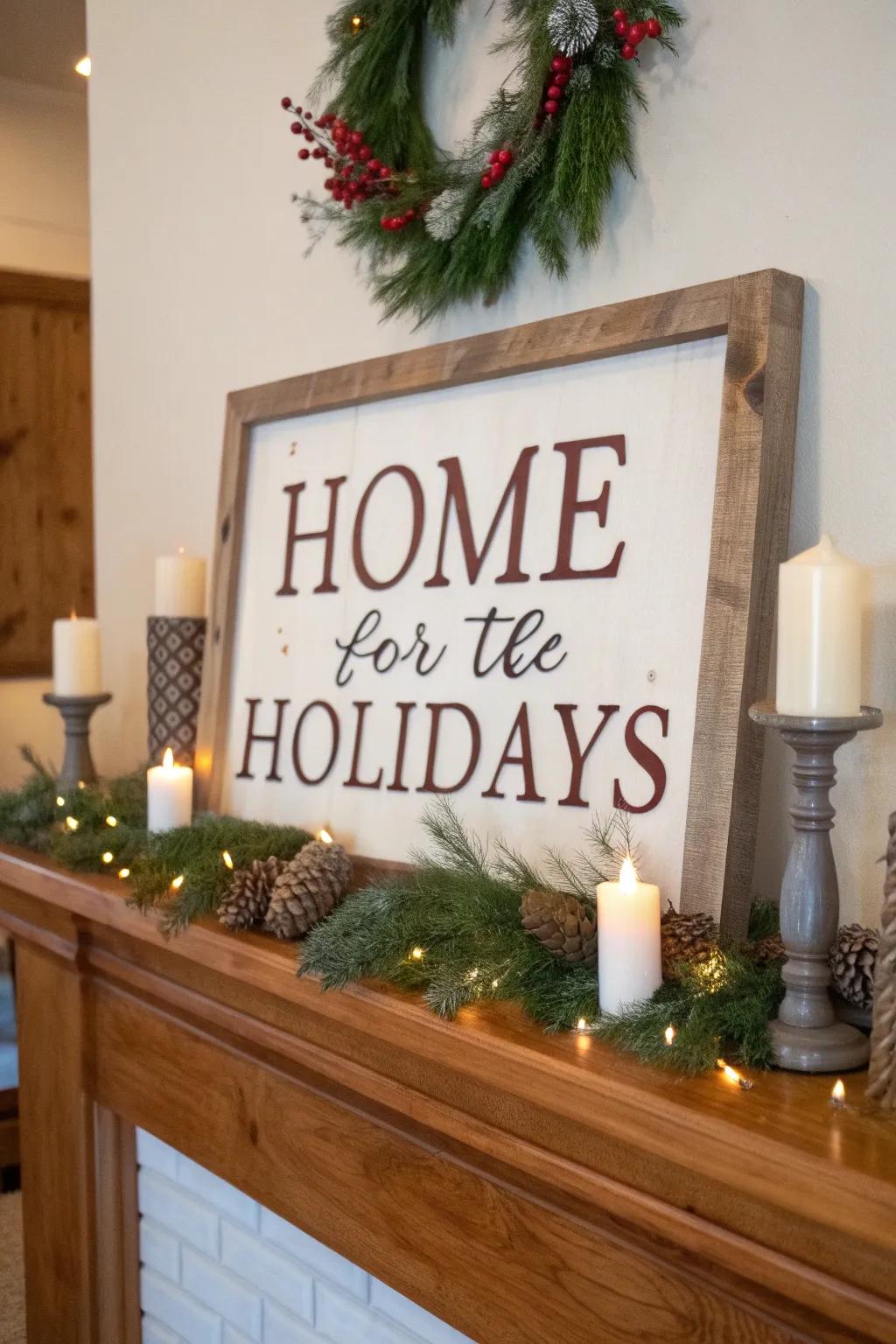 Achieve snug charm with a farmhouse-style Christmas placard.