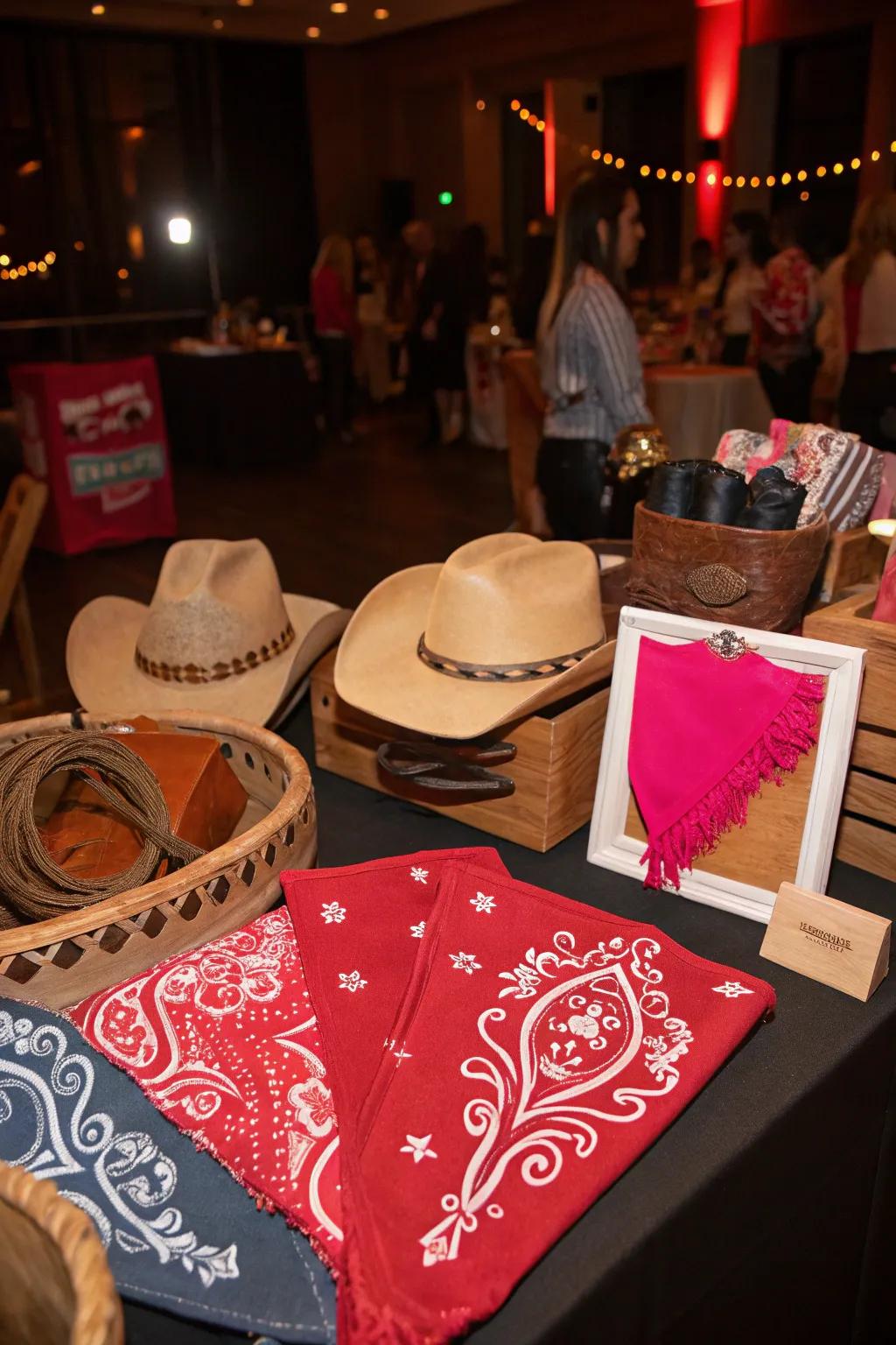 Chic props inject vibrancy and amusement into your cowgirl celebration adventure.