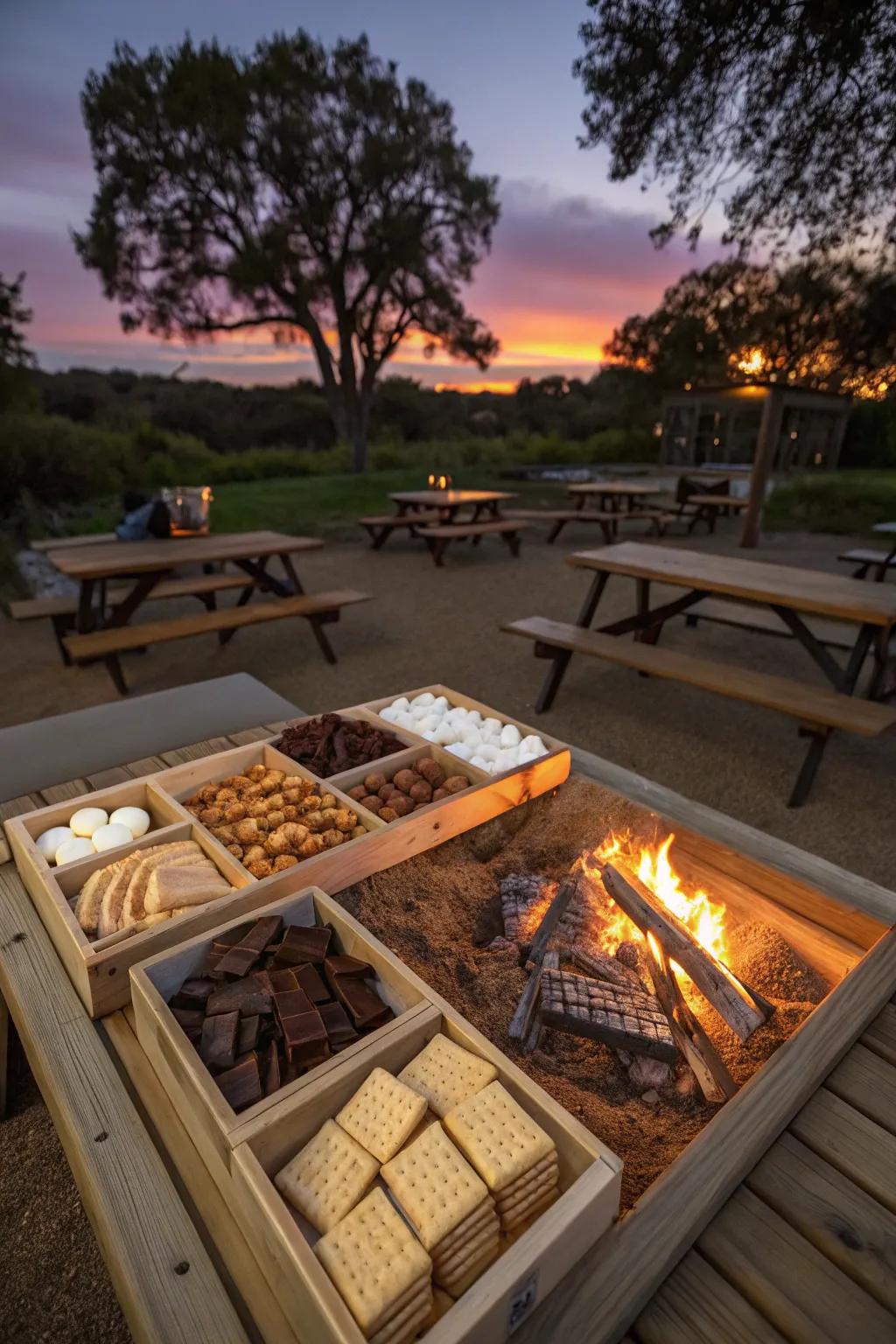 A cozy s'mores spot for fun outdoor gatherings.