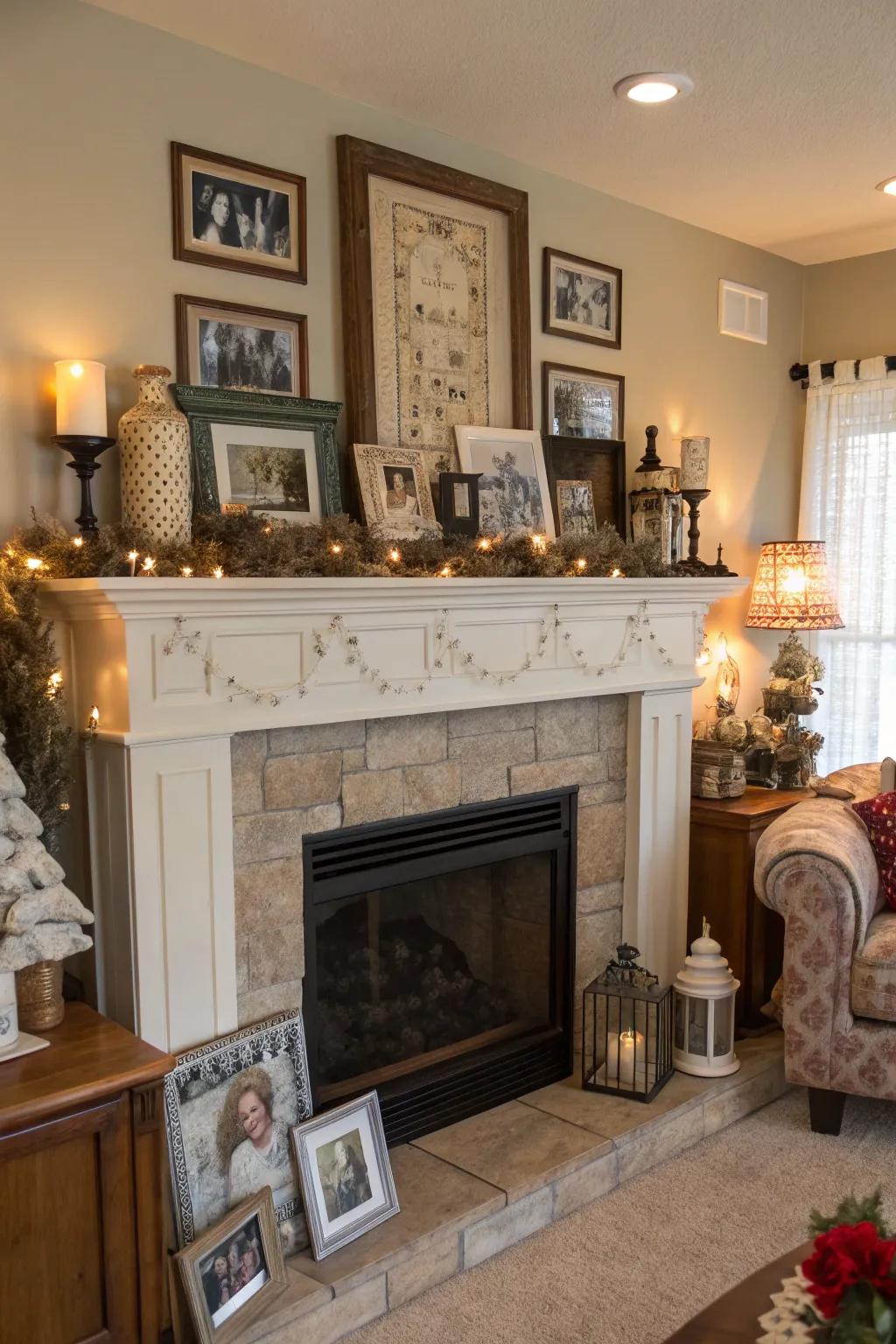An eclectic assortment of ornaments offers personal nostalgia.
