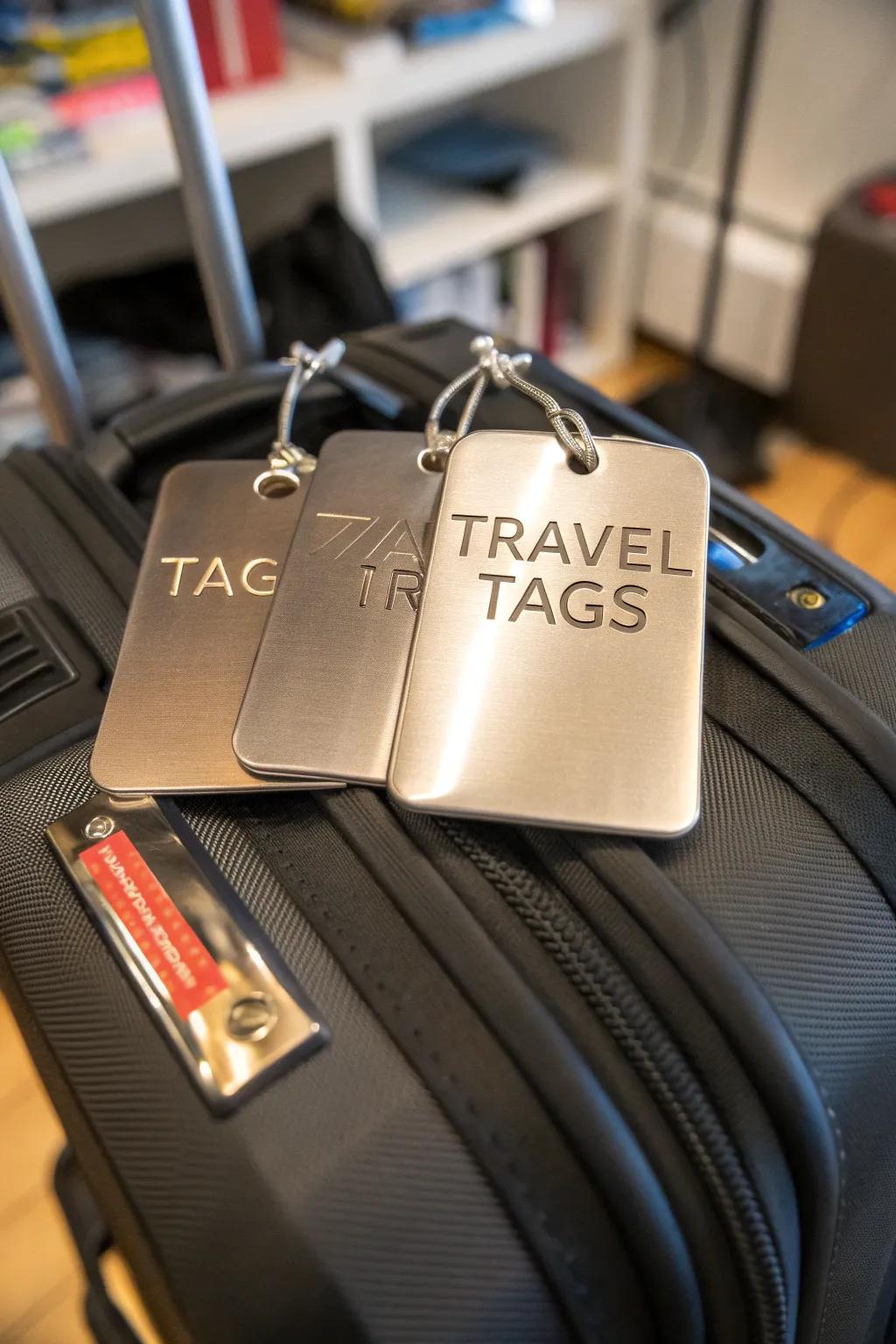 Engraved trip identifiers mix being useful with a love for travel for those who enjoy traveling.
