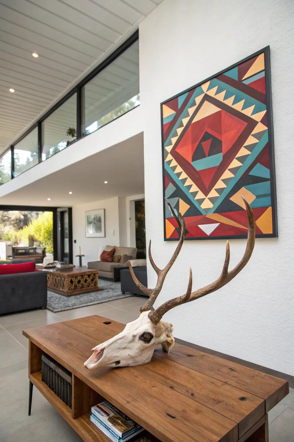 Create an artistic statement by combining your mount with wall art.