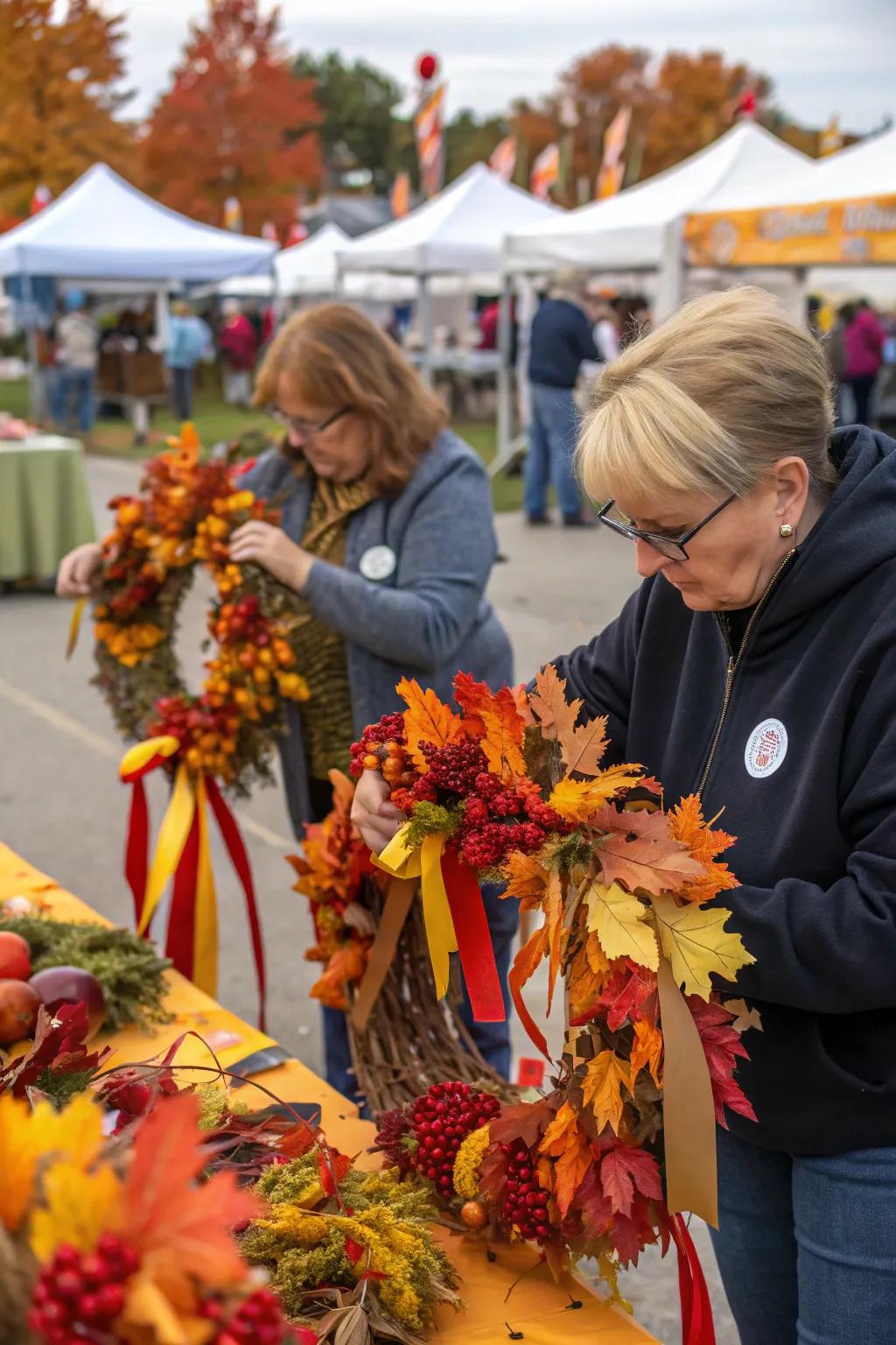 Fabricating gorgeous autumn garlands to serve as festival keepsakes
